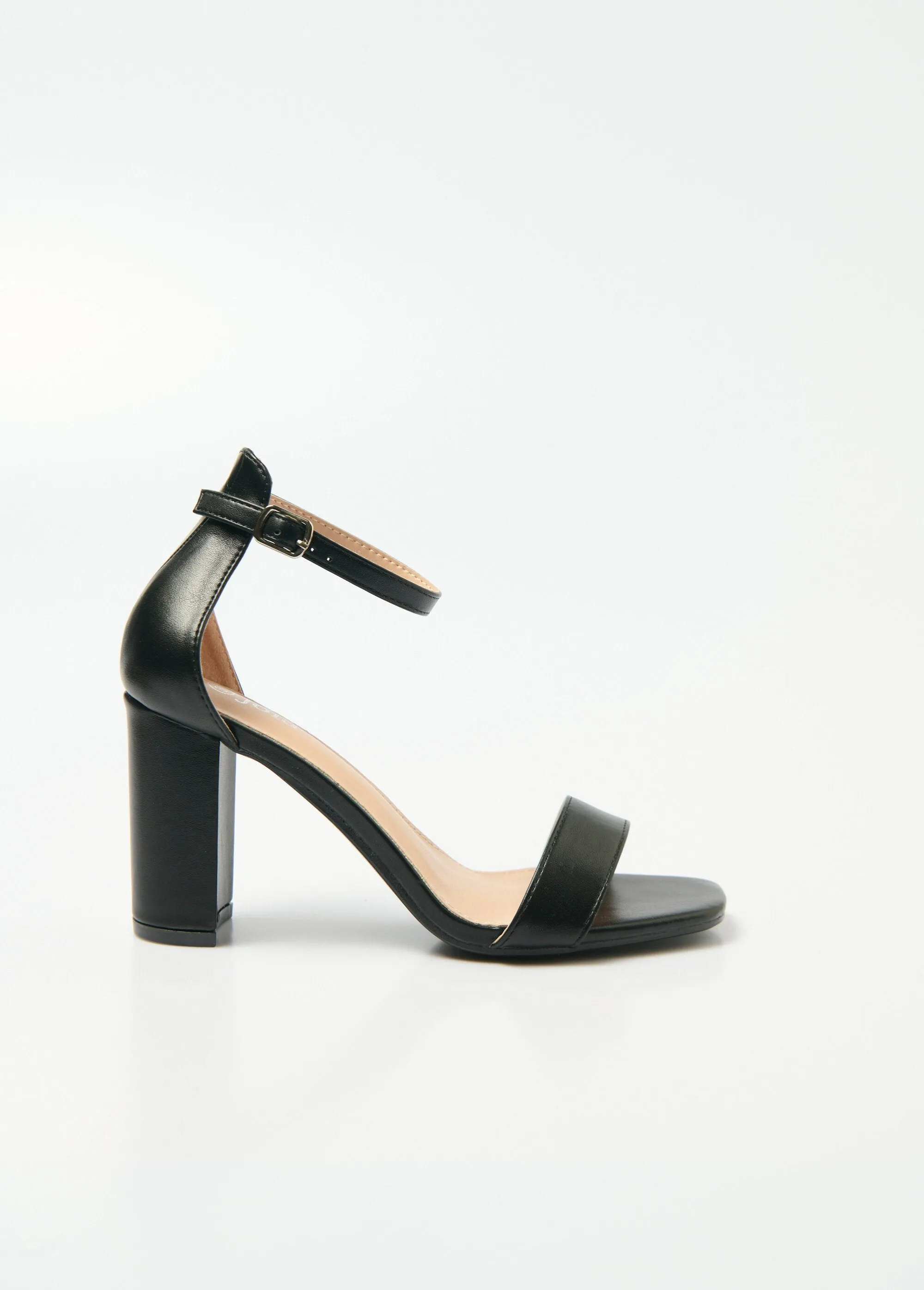 Square toe high heel sandals with straps