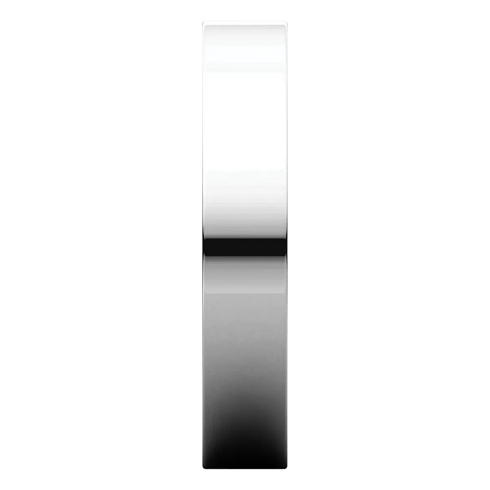 Sterling Silver 4mm Flat Comfort Fit Band, Size 14