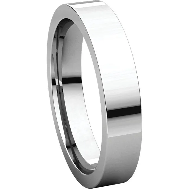 Sterling Silver 4mm Flat Comfort Fit Band, Size 14