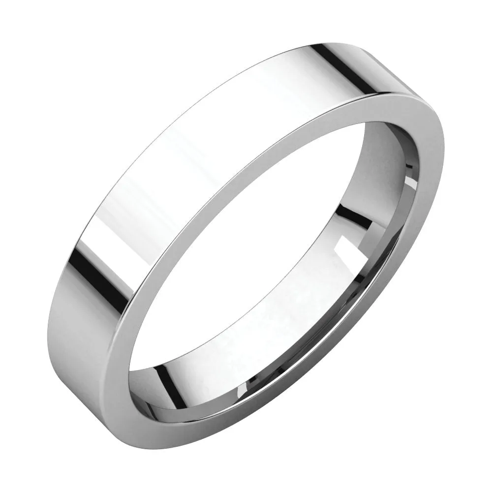 Sterling Silver 4mm Flat Comfort Fit Band, Size 14