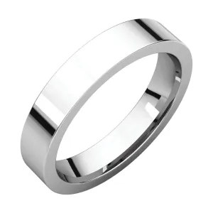 Sterling Silver 4mm Flat Comfort Fit Band, Size 14