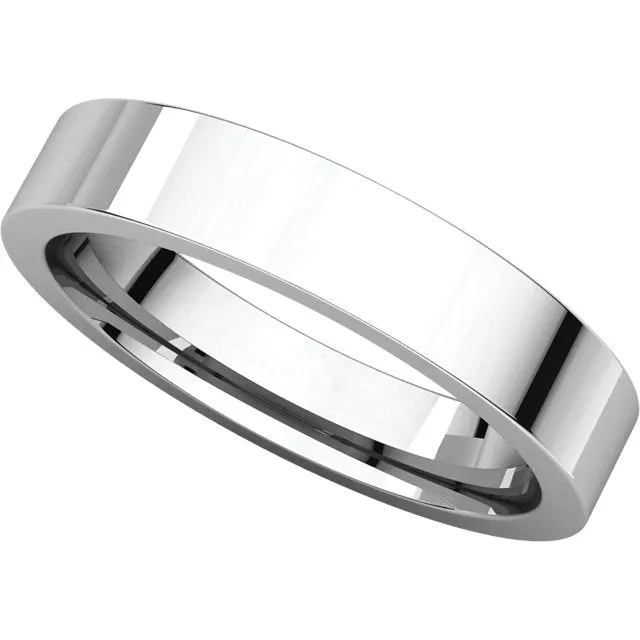 Sterling Silver 4mm Flat Comfort Fit Band, Size 14