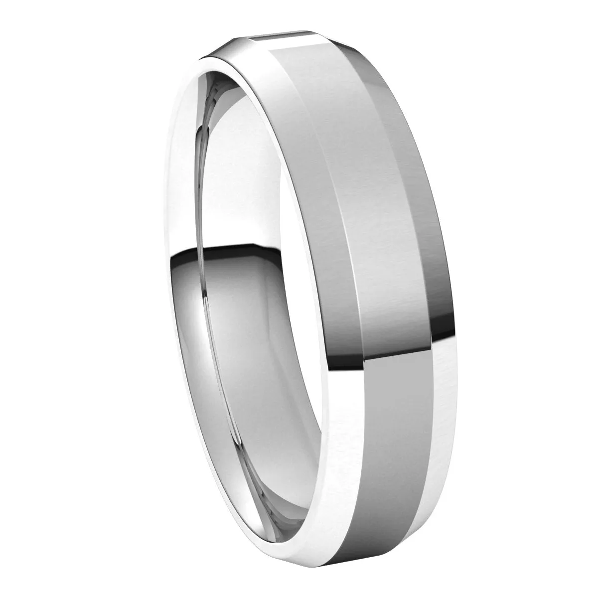 Sterling Silver 5 mm Beveled Edge Comfort Fit Light Band