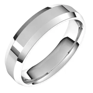 Sterling Silver 5 mm Beveled Edge Comfort Fit Light Band