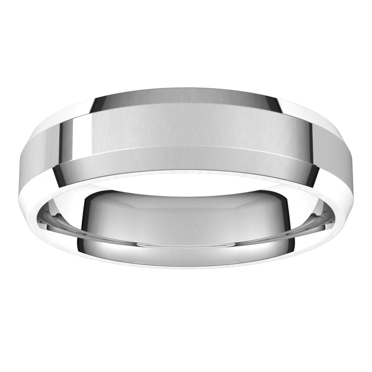 Sterling Silver 5 mm Beveled Edge Comfort Fit Light Band