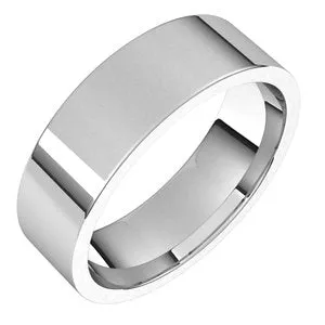 Sterling Silver 6 mm Flat Comfort Fit Light Band Size 8