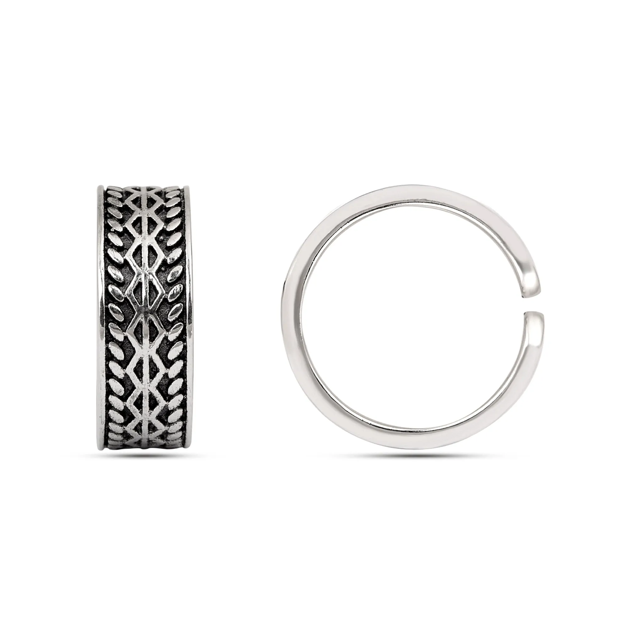 Sterling Silver Adjustable Plain Laurel Crown Toe Ring