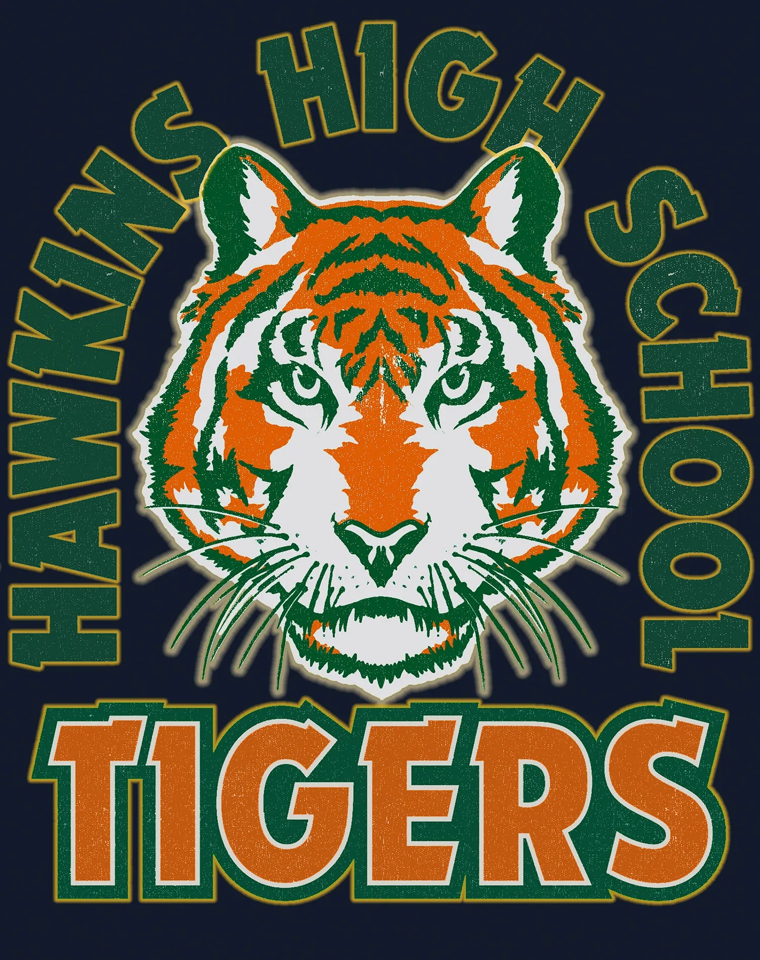Stranger Things Hawkins High Tigers Stare Men's T-Shirt