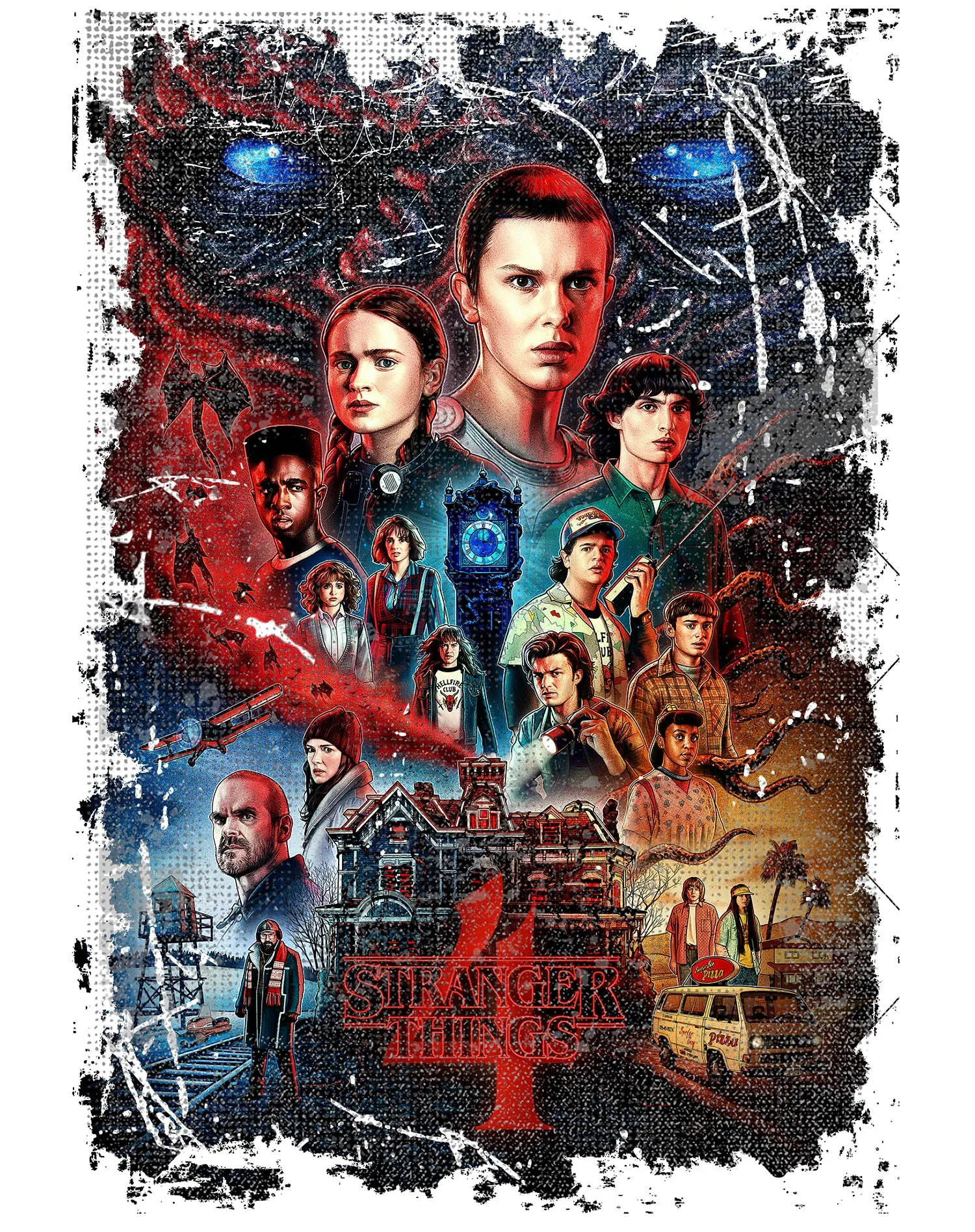 Stranger Things S4 Poster Vintage Battle Men's T-Shirt