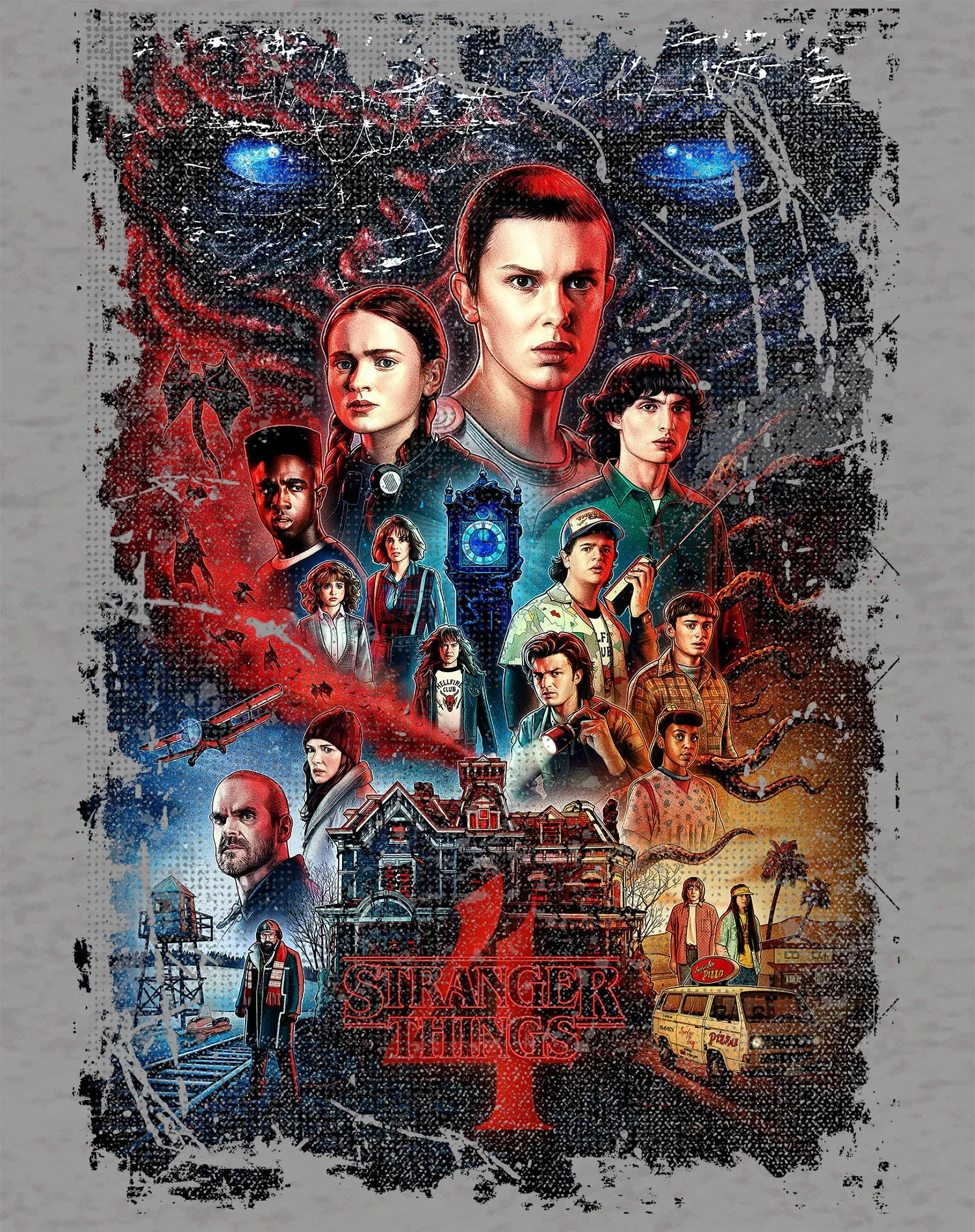 Stranger Things S4 Poster Vintage Battle Men's T-Shirt