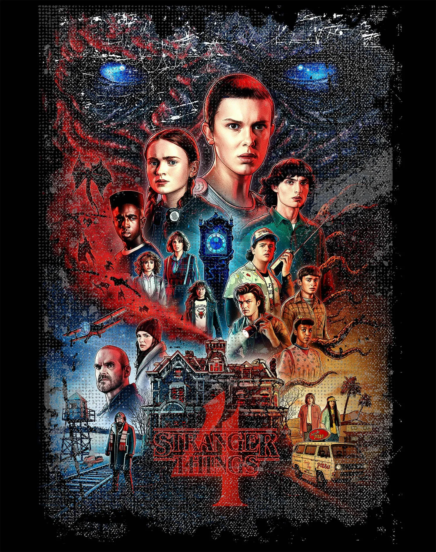 Stranger Things S4 Poster Vintage Battle Men's T-Shirt
