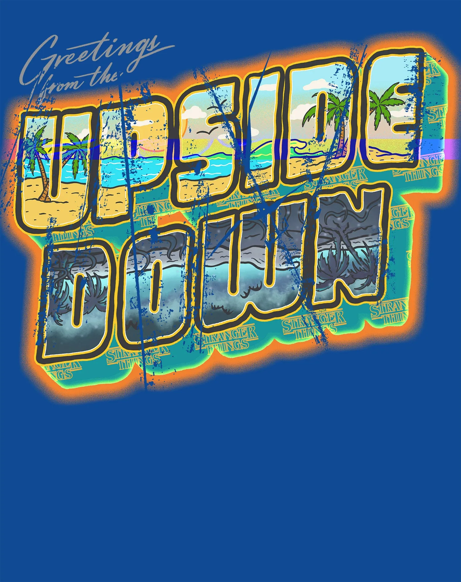 Stranger Things Upside Down Greetings California Men's T-Shirt
