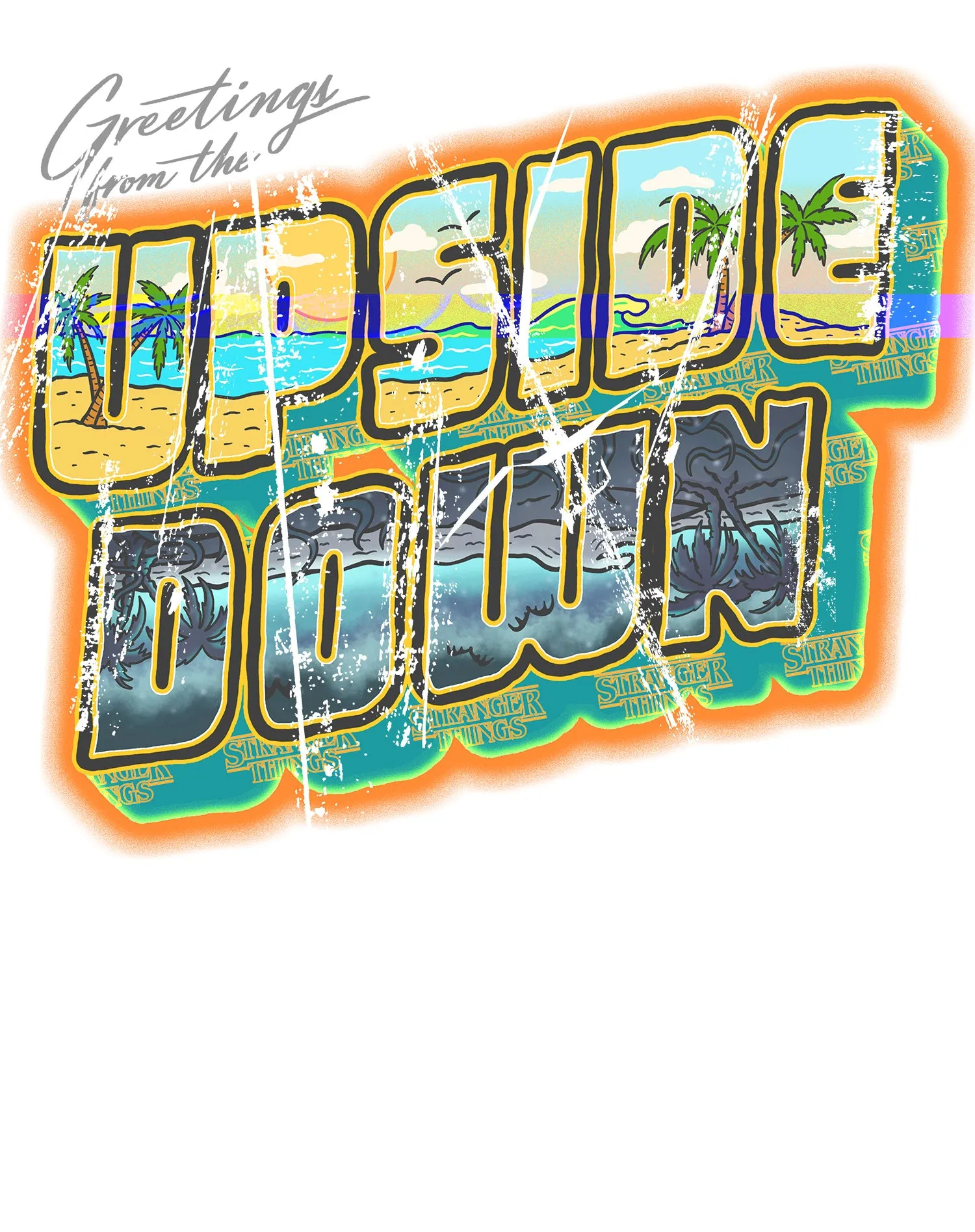 Stranger Things Upside Down Greetings California Men's T-Shirt