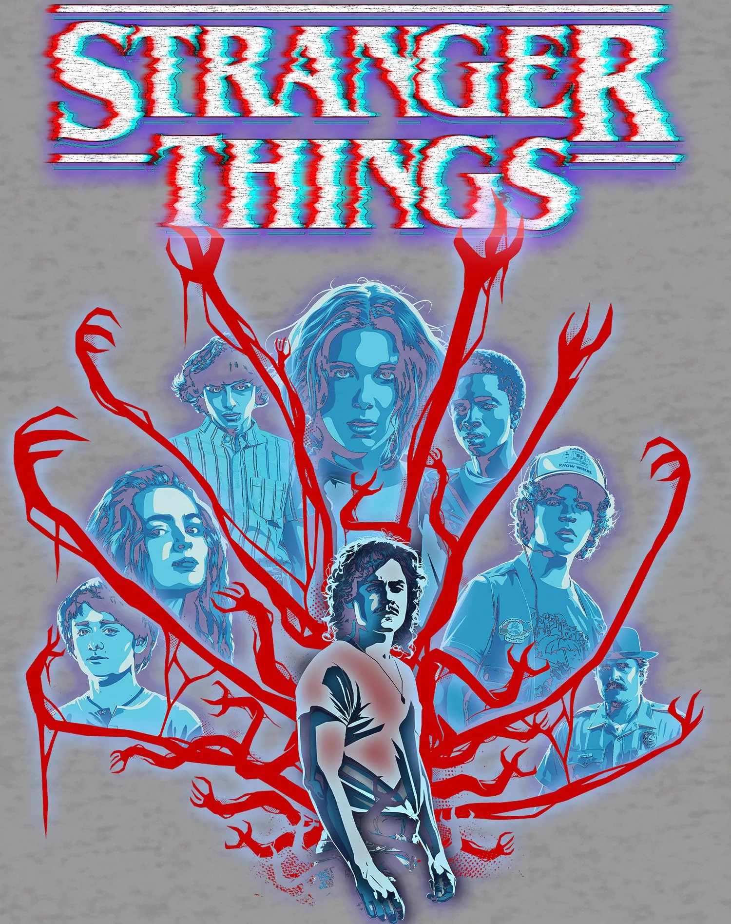 Stranger Things Vines Poster Hive Glitch Men's T-Shirt