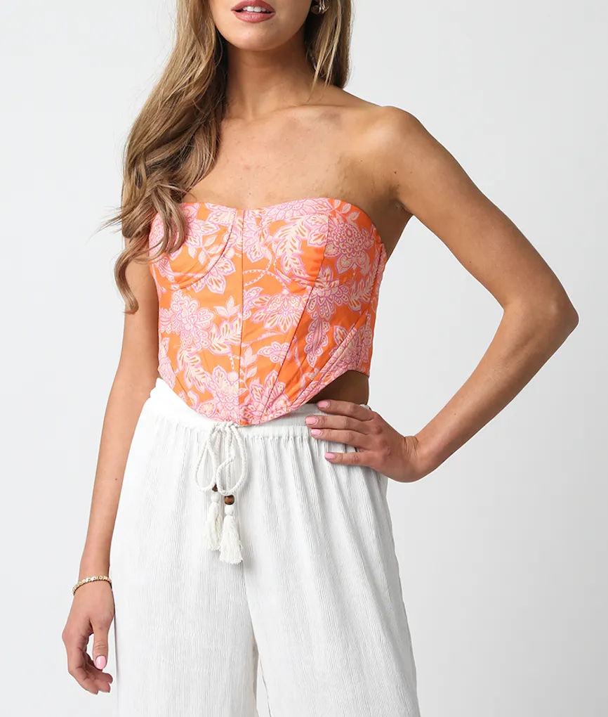 Strapless Corset Crop Top
