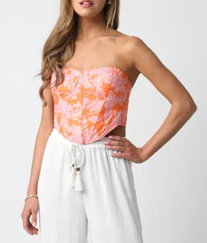 Strapless Corset Crop Top