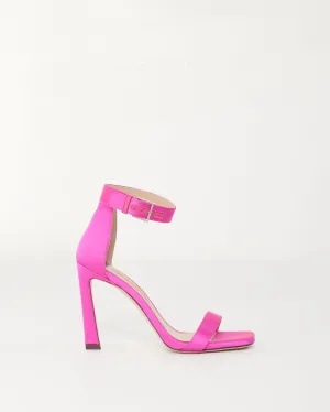Stuart Weitzman Fuchsia Pink Satin Heel Sandals - 36