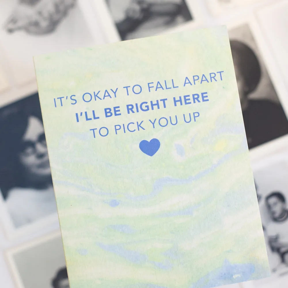 sympathy card for friend, I'll be right here to pick you up, i am here for you sympathy card, friendship sympathy card