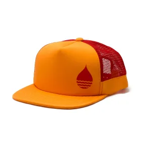 Tangerine Floating Trucker Hat with Snapback - BLEM