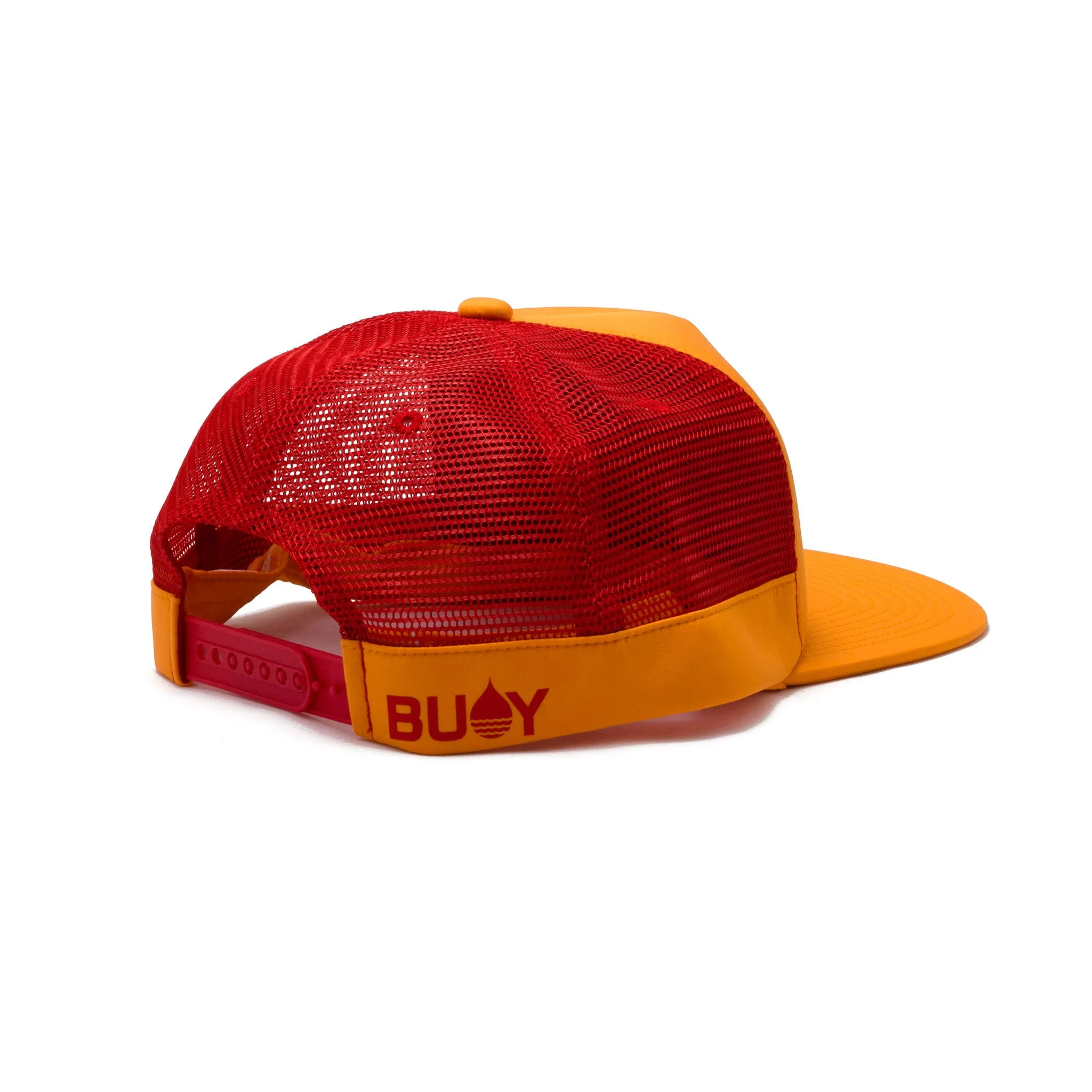 Tangerine Floating Trucker Hat with Snapback - BLEM