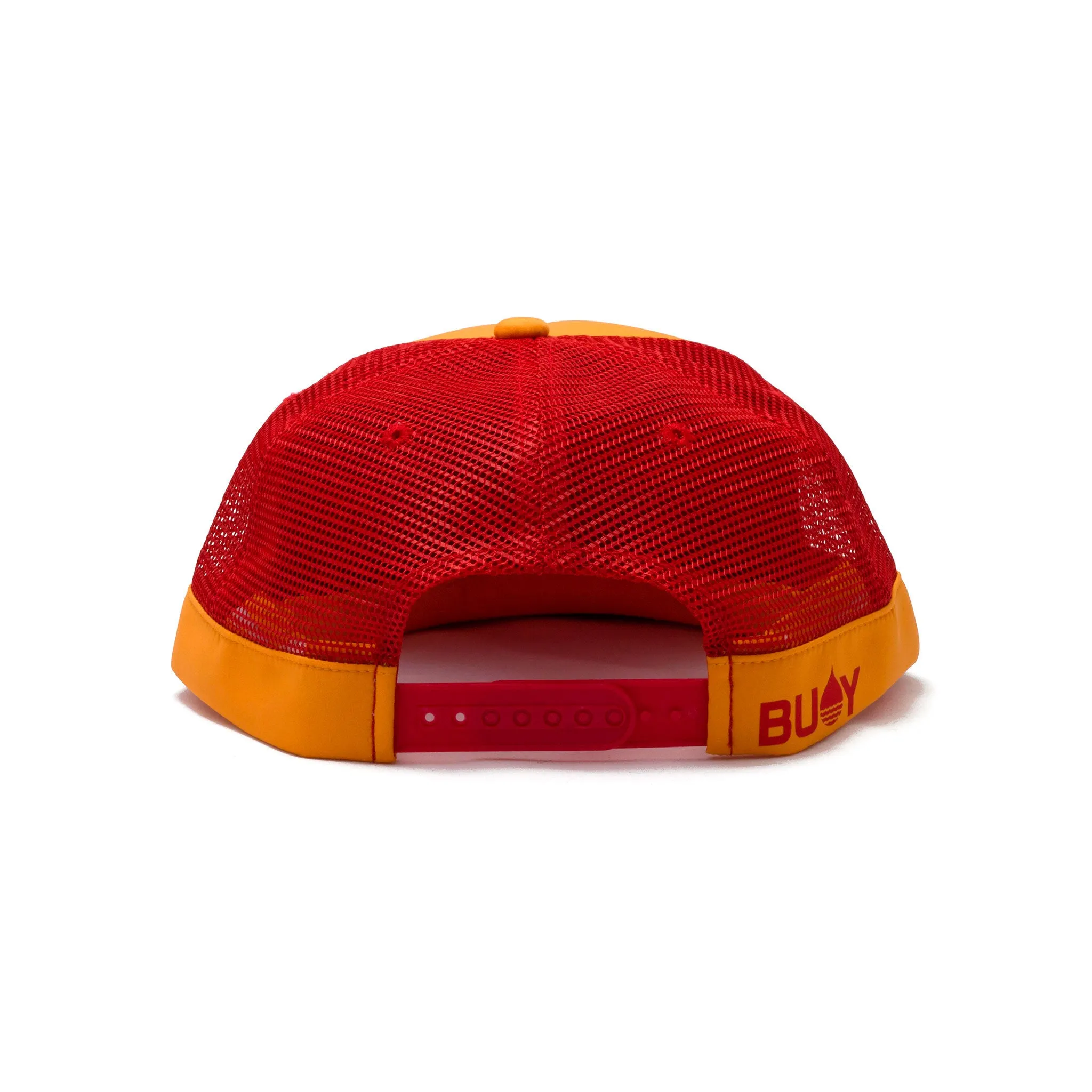 Tangerine Floating Trucker Hat with Snapback - BLEM
