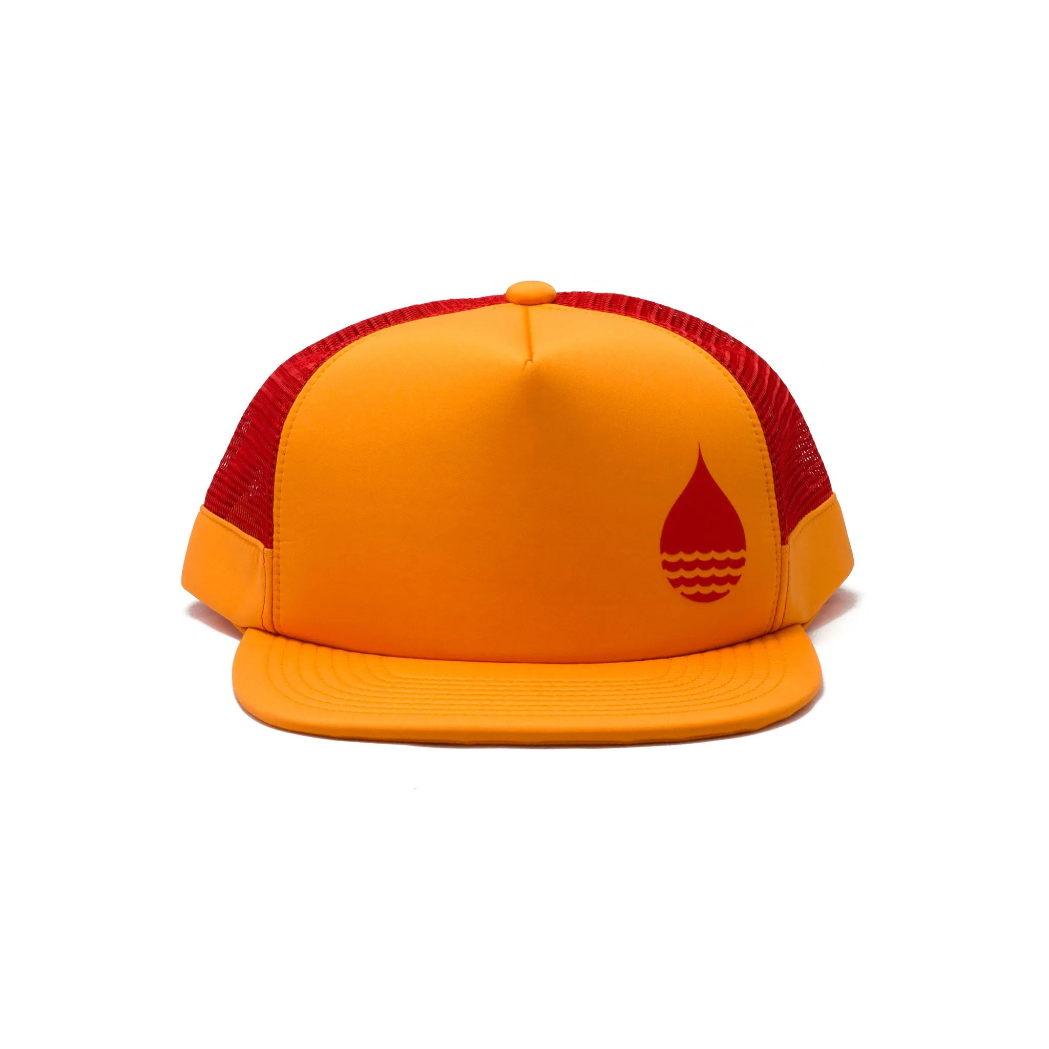 Tangerine Floating Trucker Hat with Snapback - BLEM