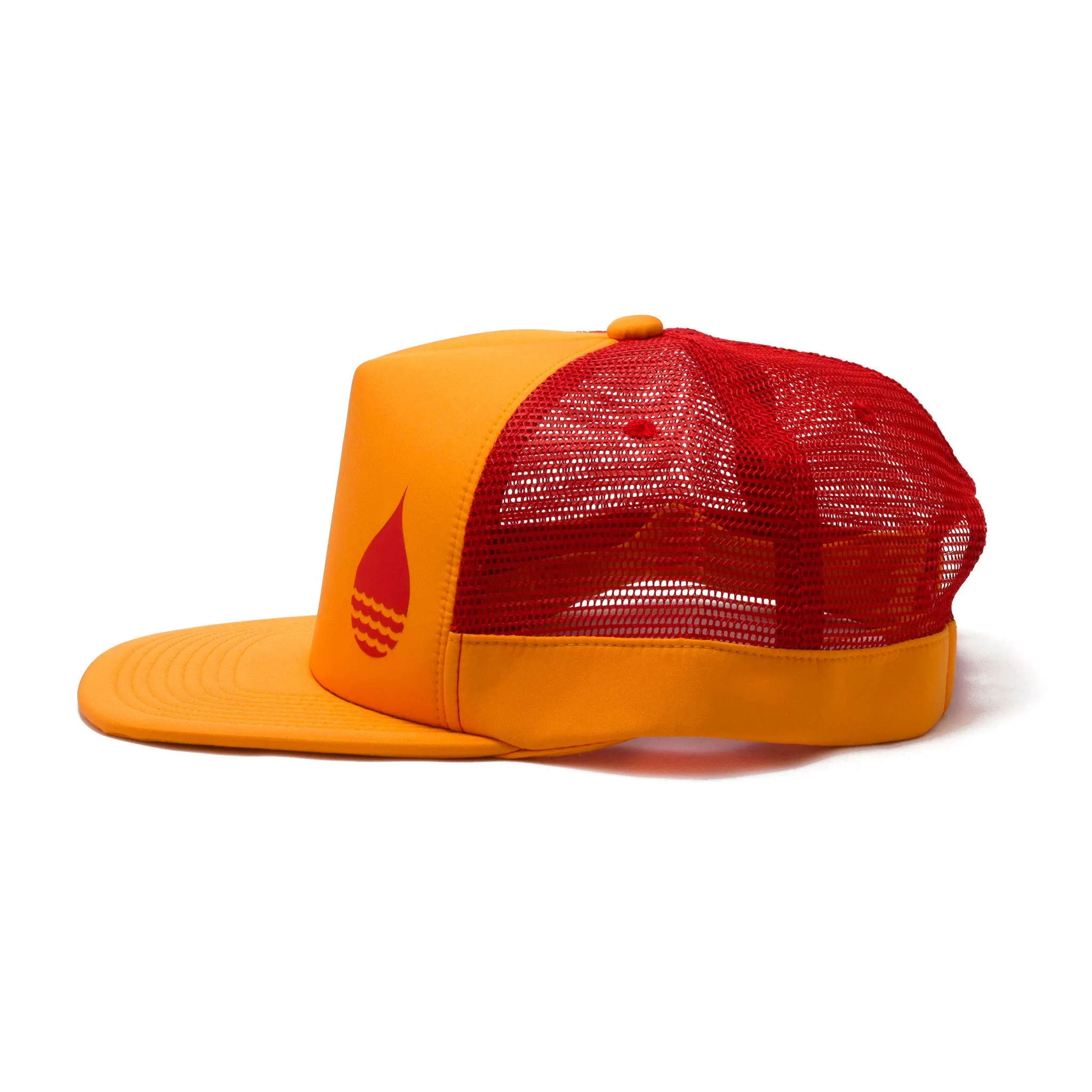 Tangerine Floating Trucker Hat with Snapback - BLEM