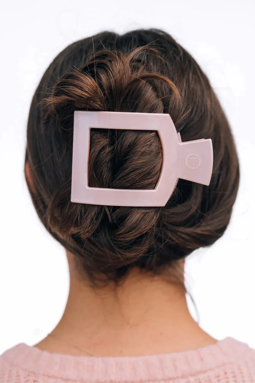 TELETIES | Large Square Flat Hair Clip {Pearly Pink}