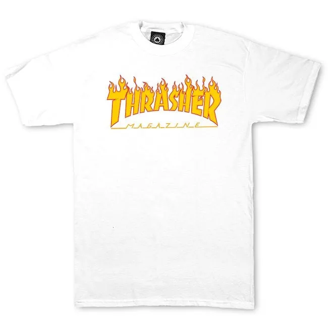 Thrasher - Flame Logo Tee White