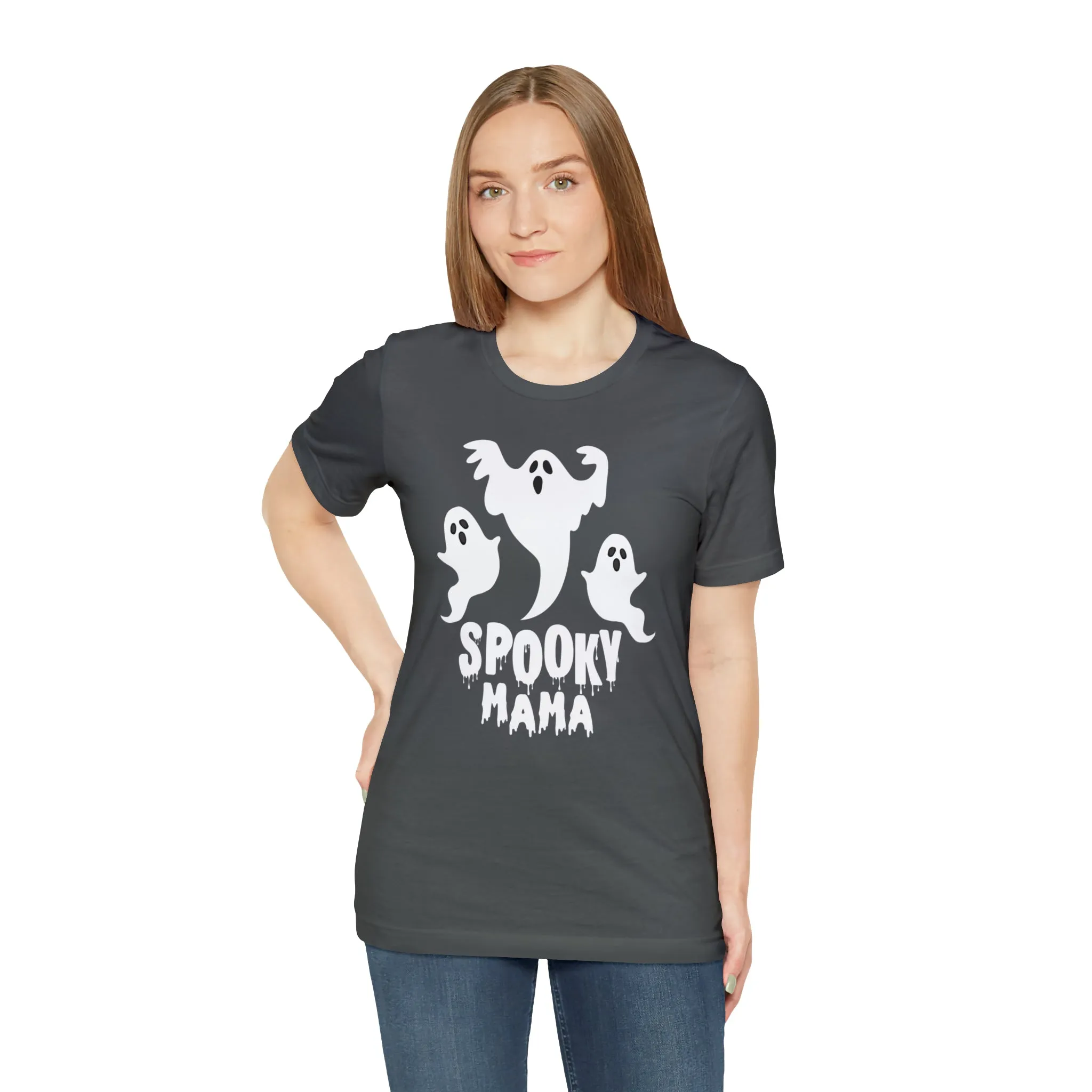Three Scary Ghosts Halloween Boo T-Shirt | Spooky Ghost Mama Tee |  Bella Canvas 3001Unisex | Short Sleeve Tshirt