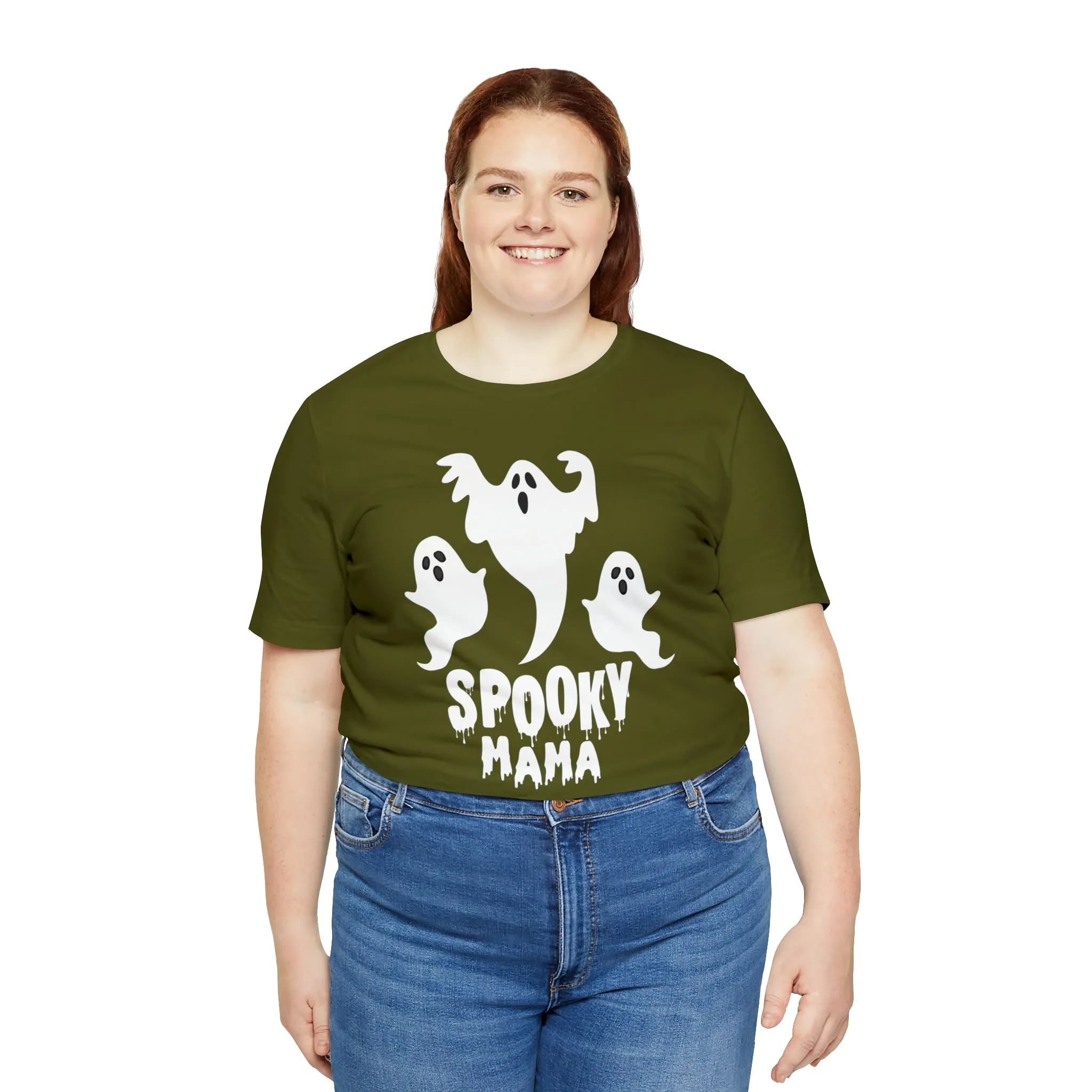 Three Scary Ghosts Halloween Boo T-Shirt | Spooky Ghost Mama Tee |  Bella Canvas 3001Unisex | Short Sleeve Tshirt
