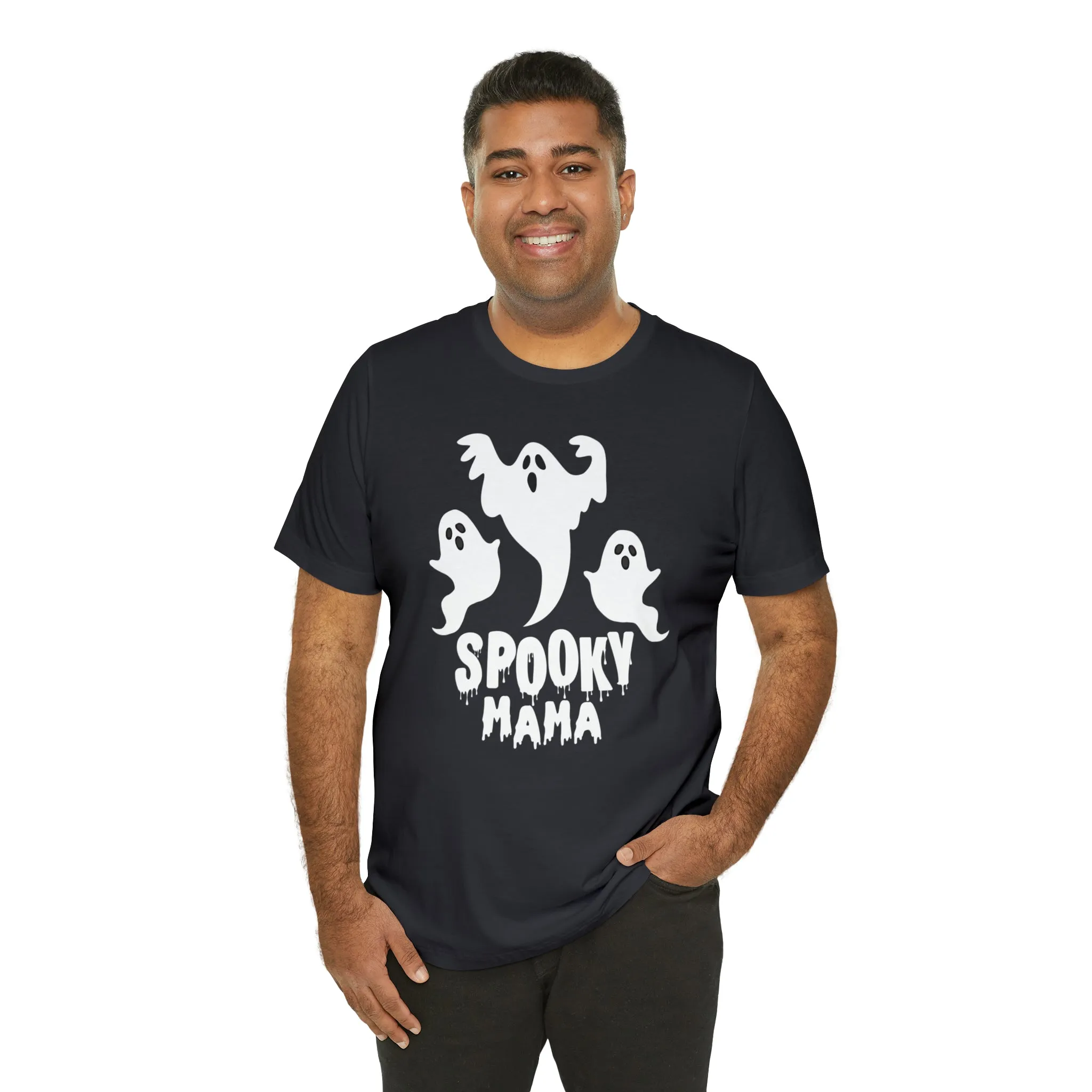 Three Scary Ghosts Halloween Boo T-Shirt | Spooky Ghost Mama Tee |  Bella Canvas 3001Unisex | Short Sleeve Tshirt