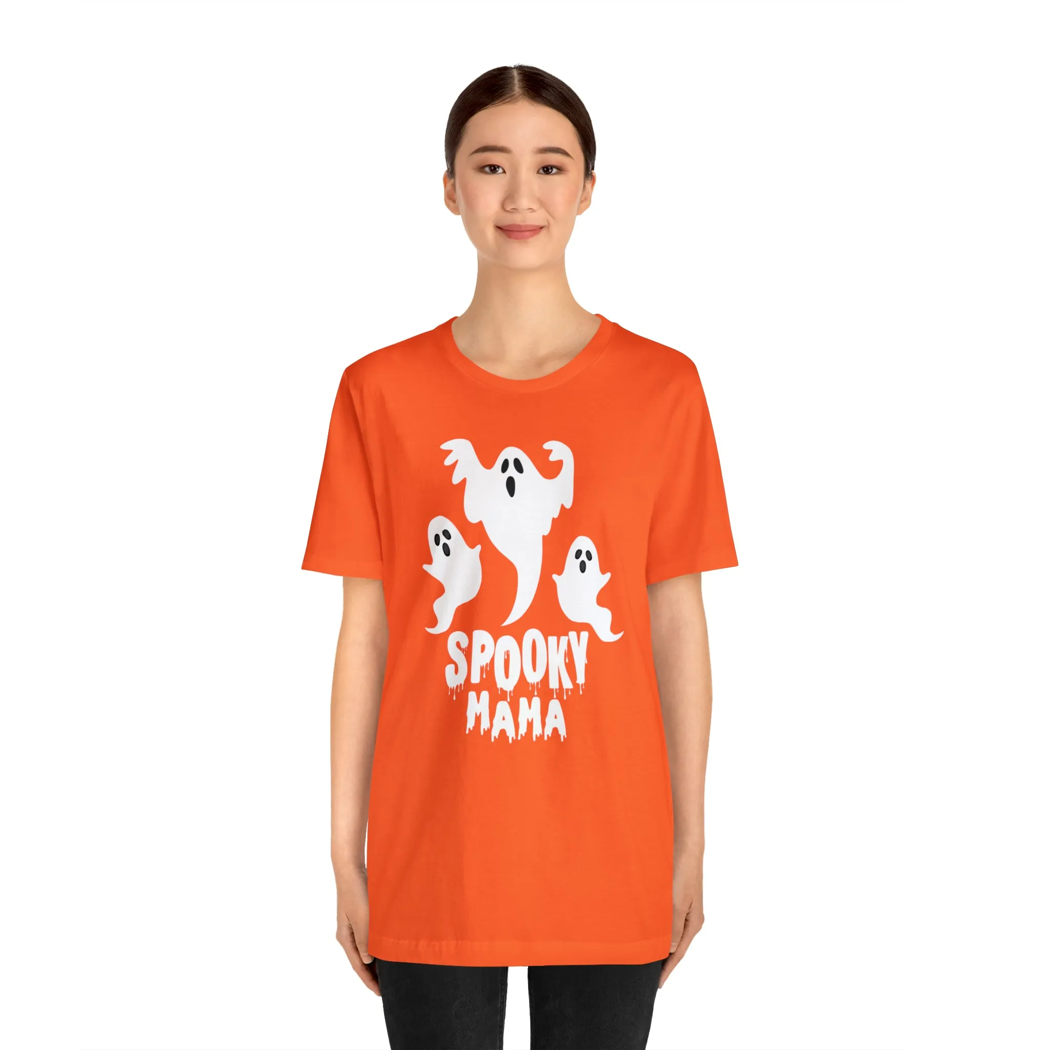 Three Scary Ghosts Halloween Boo T-Shirt | Spooky Ghost Mama Tee |  Bella Canvas 3001Unisex | Short Sleeve Tshirt