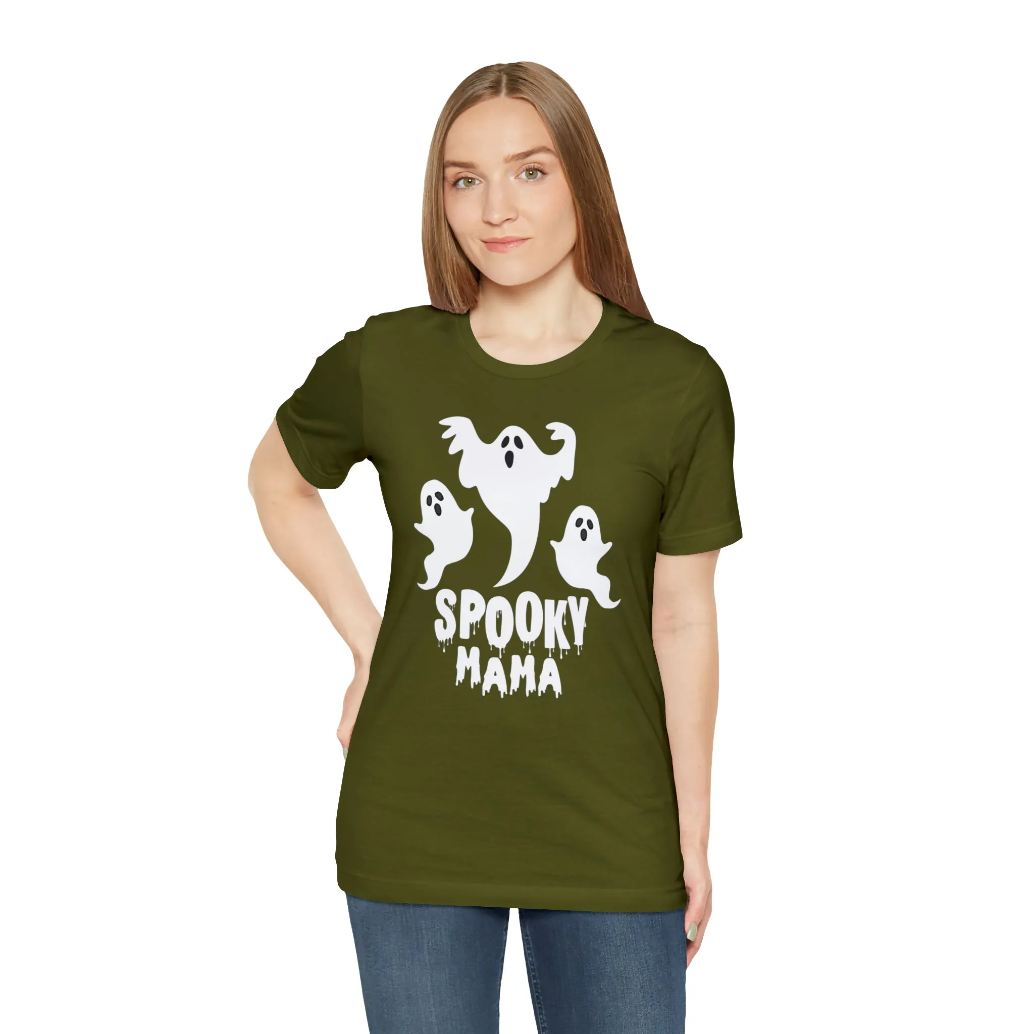 Three Scary Ghosts Halloween Boo T-Shirt | Spooky Ghost Mama Tee |  Bella Canvas 3001Unisex | Short Sleeve Tshirt