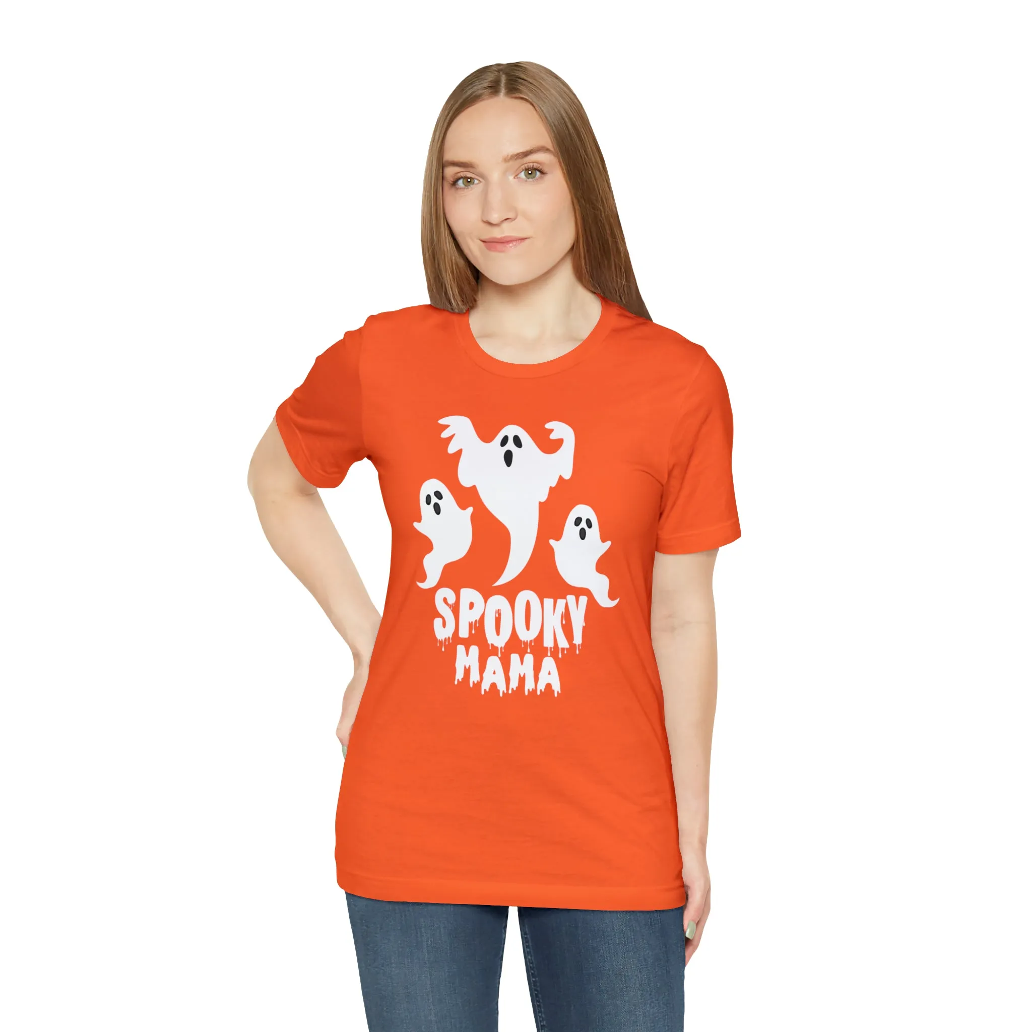 Three Scary Ghosts Halloween Boo T-Shirt | Spooky Ghost Mama Tee |  Bella Canvas 3001Unisex | Short Sleeve Tshirt
