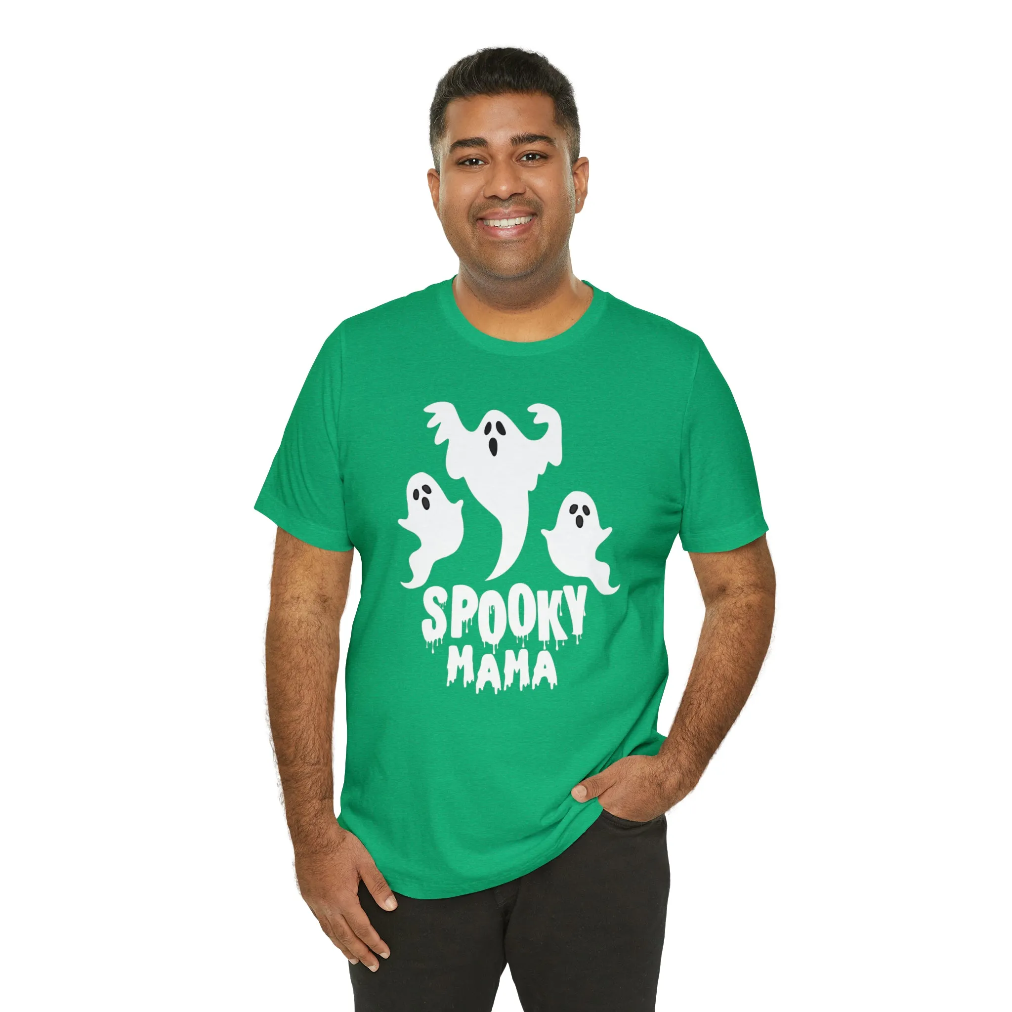Three Scary Ghosts Halloween Boo T-Shirt | Spooky Ghost Mama Tee |  Bella Canvas 3001Unisex | Short Sleeve Tshirt