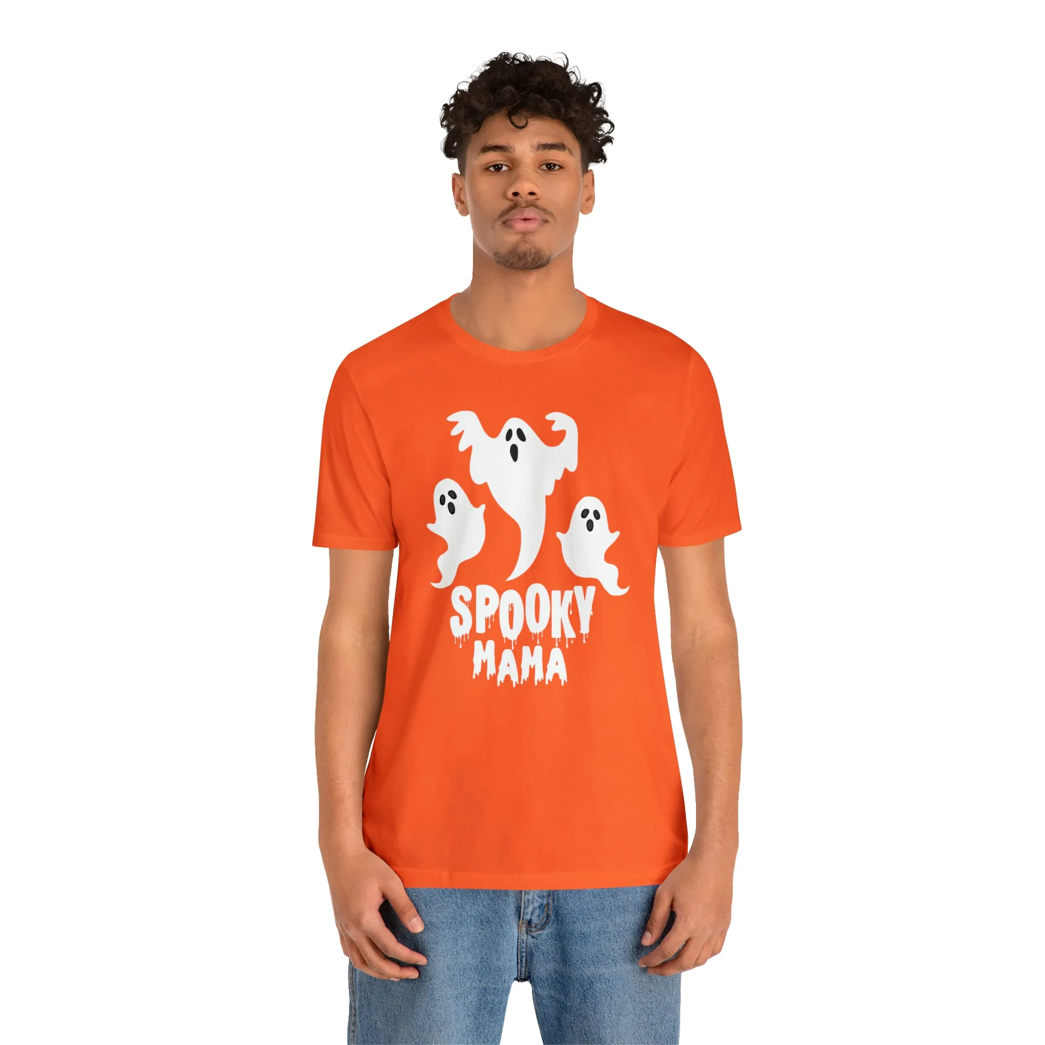 Three Scary Ghosts Halloween Boo T-Shirt | Spooky Ghost Mama Tee |  Bella Canvas 3001Unisex | Short Sleeve Tshirt