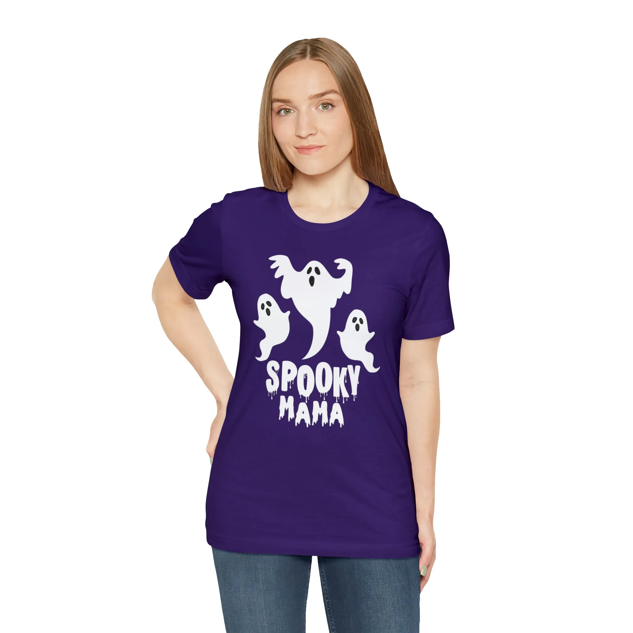 Three Scary Ghosts Halloween Boo T-Shirt | Spooky Ghost Mama Tee |  Bella Canvas 3001Unisex | Short Sleeve Tshirt
