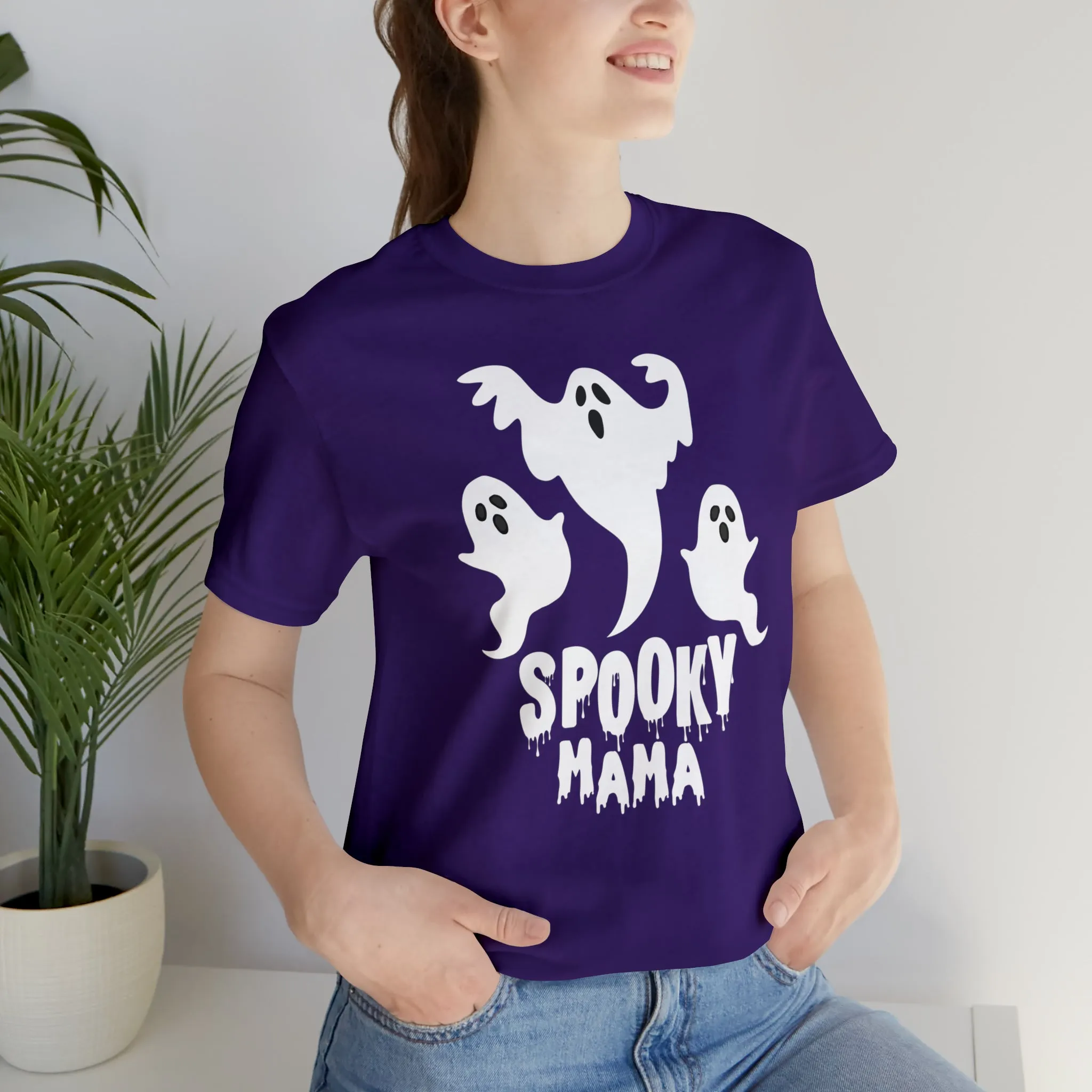 Three Scary Ghosts Halloween Boo T-Shirt | Spooky Ghost Mama Tee |  Bella Canvas 3001Unisex | Short Sleeve Tshirt