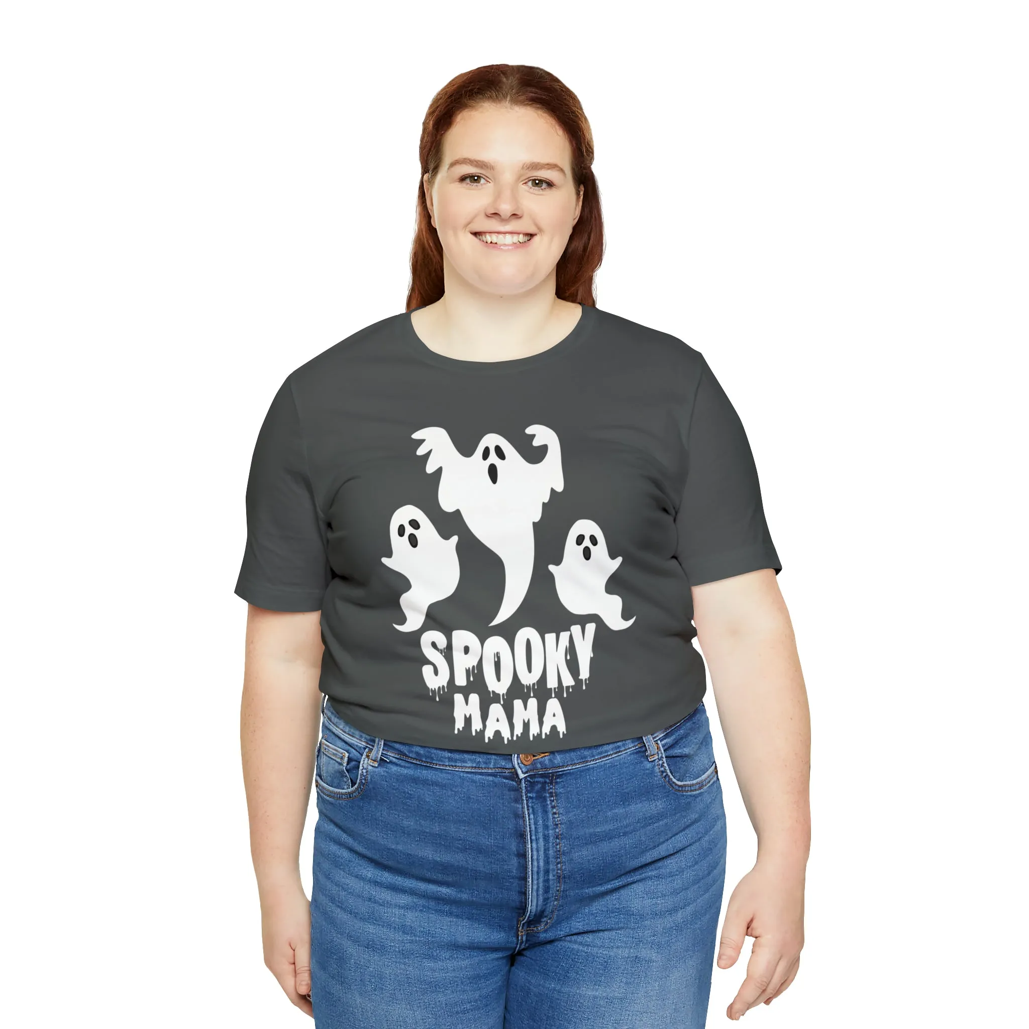 Three Scary Ghosts Halloween Boo T-Shirt | Spooky Ghost Mama Tee |  Bella Canvas 3001Unisex | Short Sleeve Tshirt
