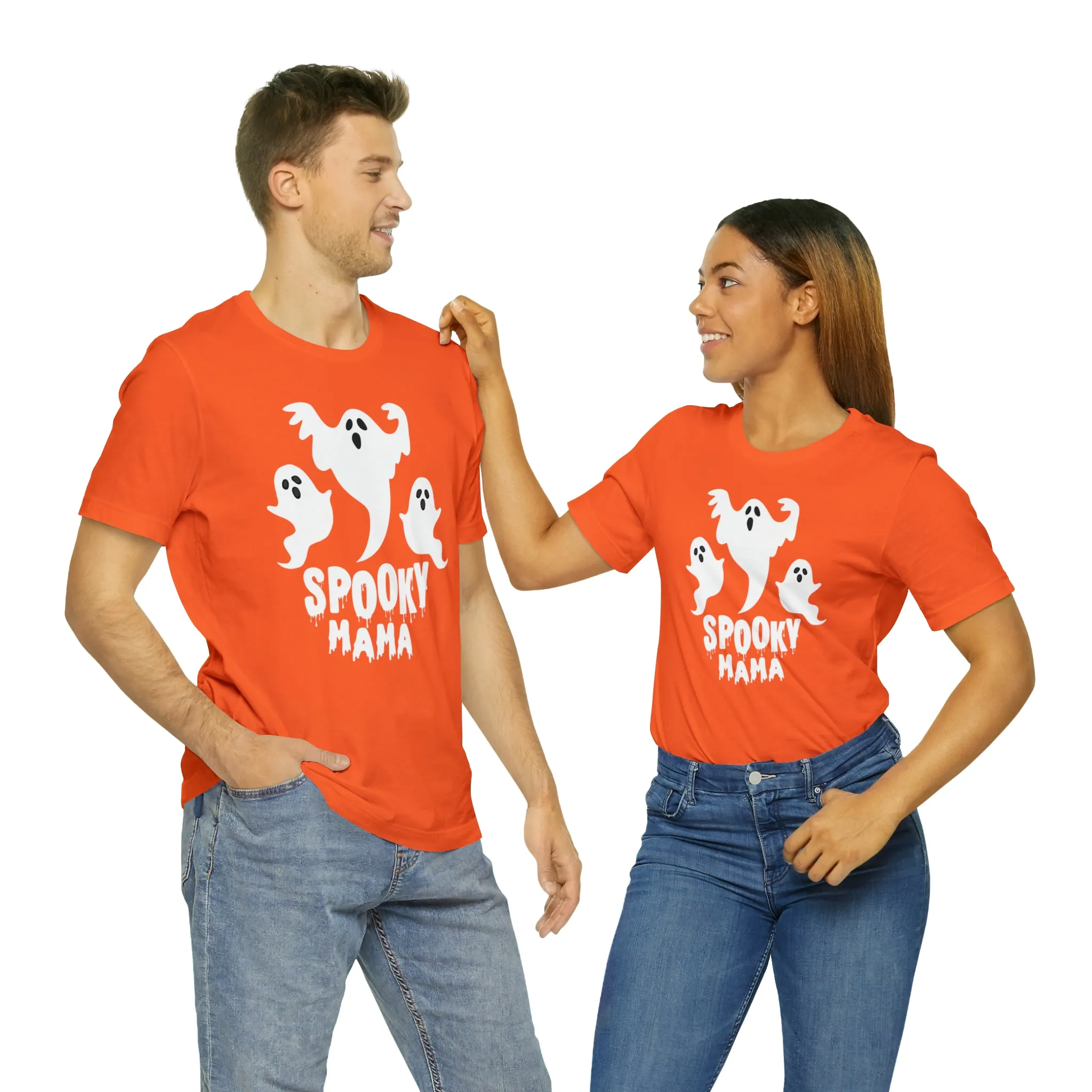 Three Scary Ghosts Halloween Boo T-Shirt | Spooky Ghost Mama Tee |  Bella Canvas 3001Unisex | Short Sleeve Tshirt