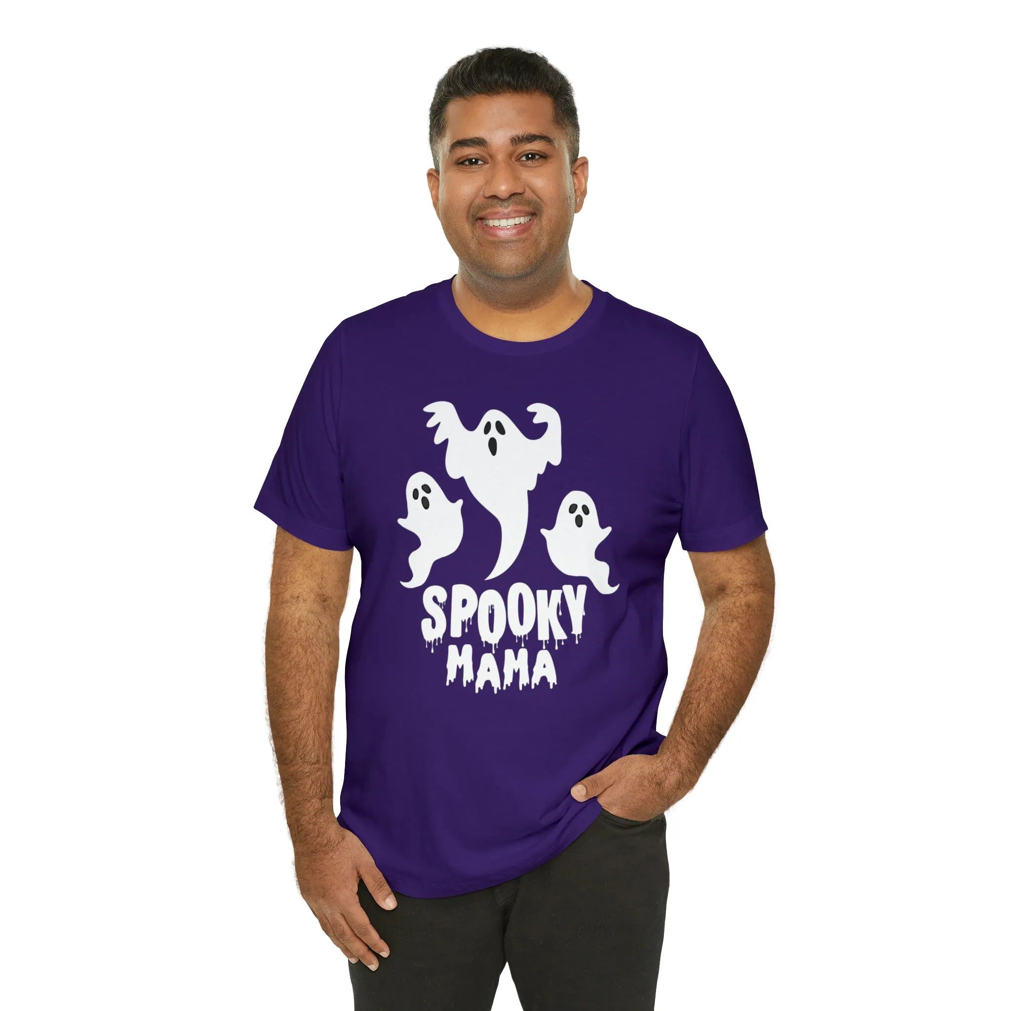 Three Scary Ghosts Halloween Boo T-Shirt | Spooky Ghost Mama Tee |  Bella Canvas 3001Unisex | Short Sleeve Tshirt