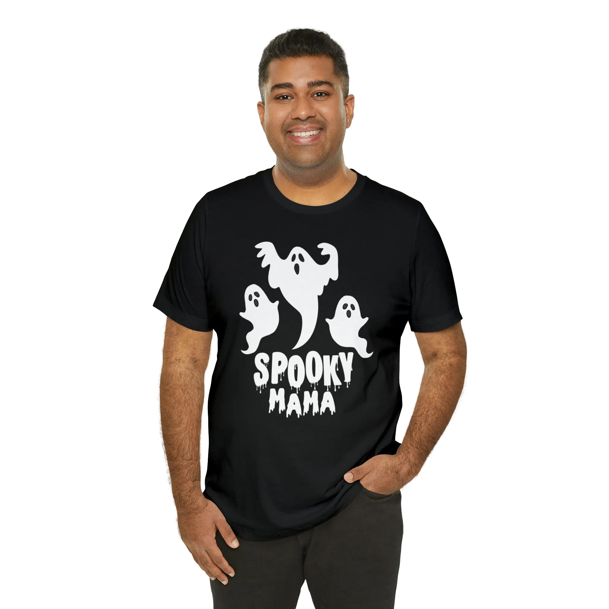Three Scary Ghosts Halloween Boo T-Shirt | Spooky Ghost Mama Tee |  Bella Canvas 3001Unisex | Short Sleeve Tshirt