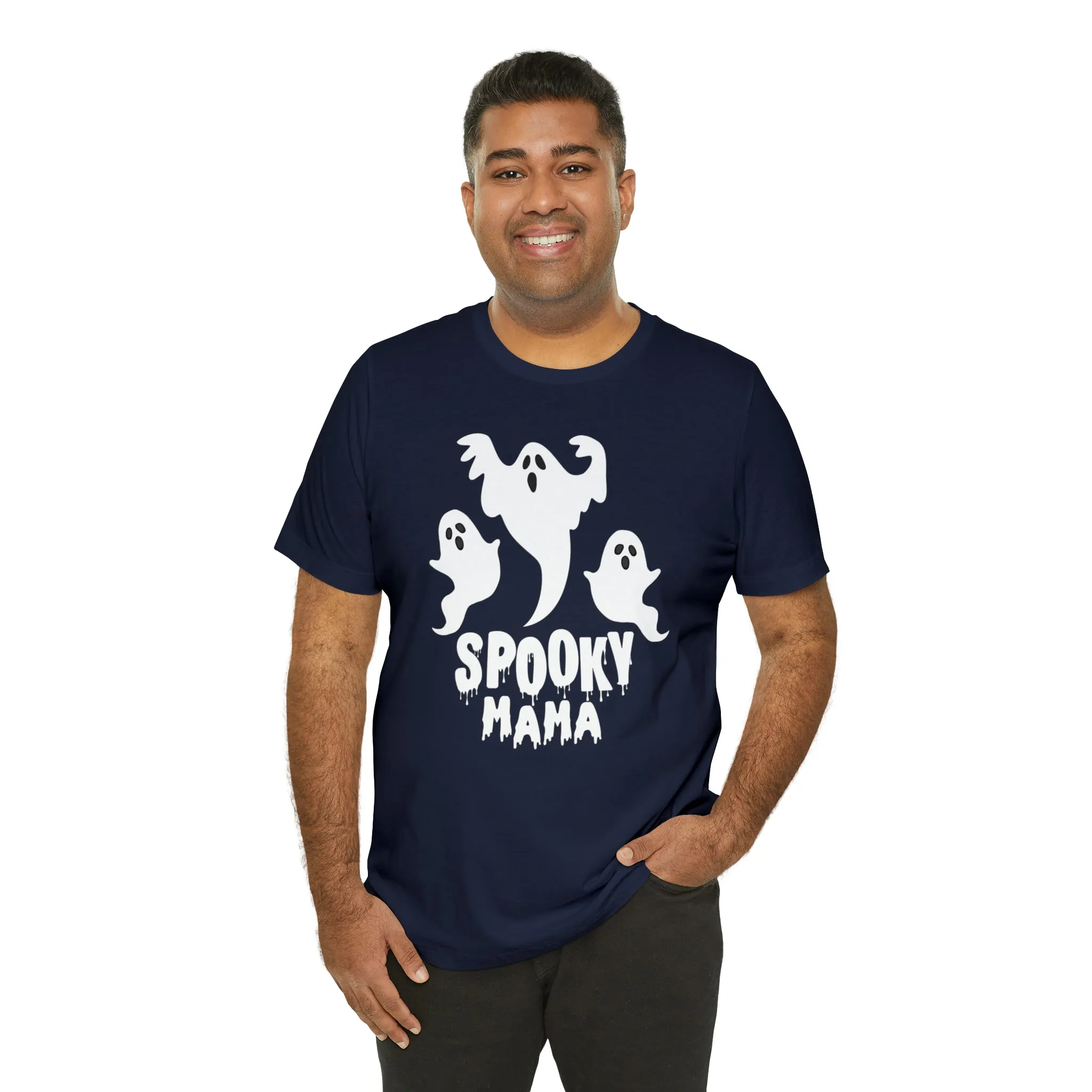 Three Scary Ghosts Halloween Boo T-Shirt | Spooky Ghost Mama Tee |  Bella Canvas 3001Unisex | Short Sleeve Tshirt