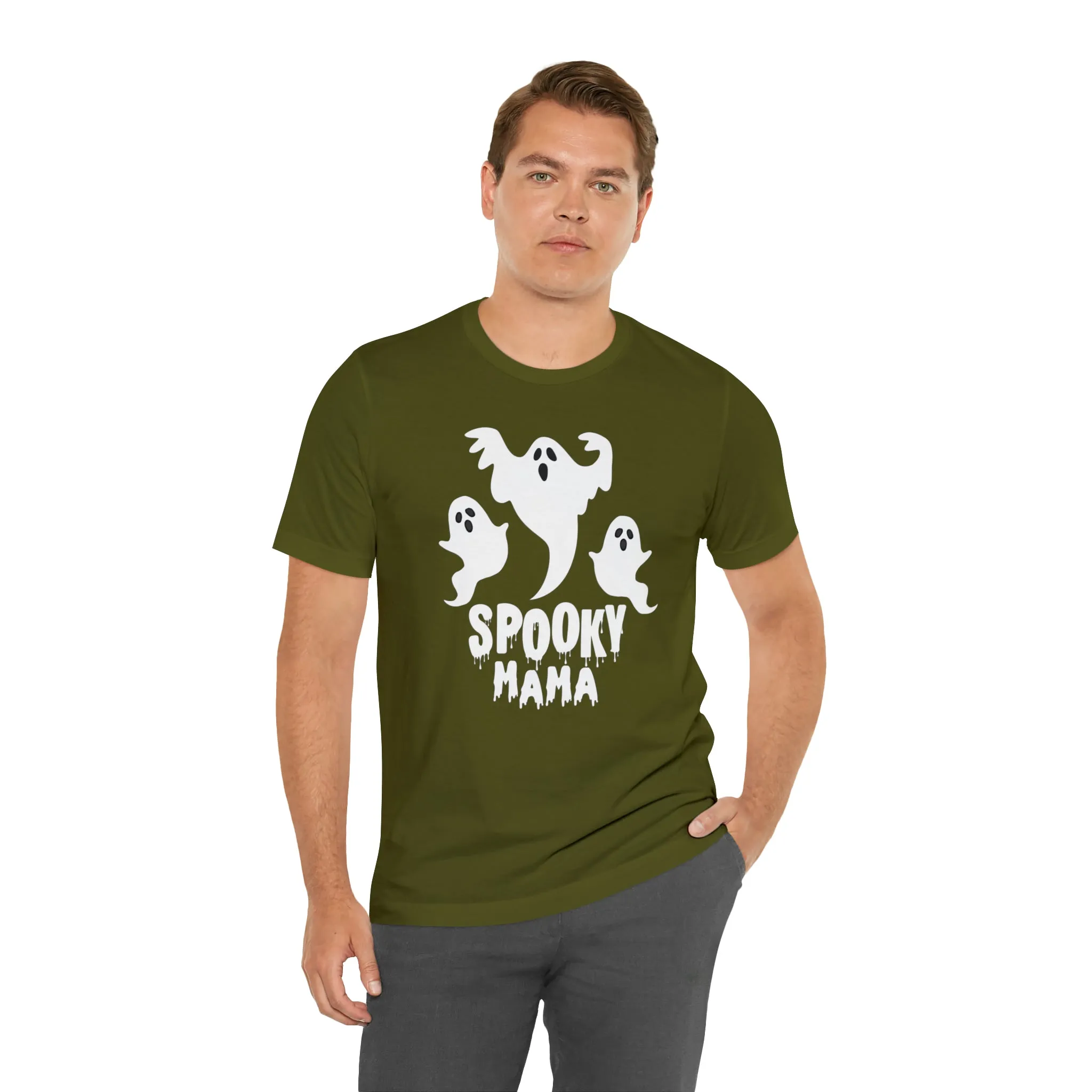 Three Scary Ghosts Halloween Boo T-Shirt | Spooky Ghost Mama Tee |  Bella Canvas 3001Unisex | Short Sleeve Tshirt