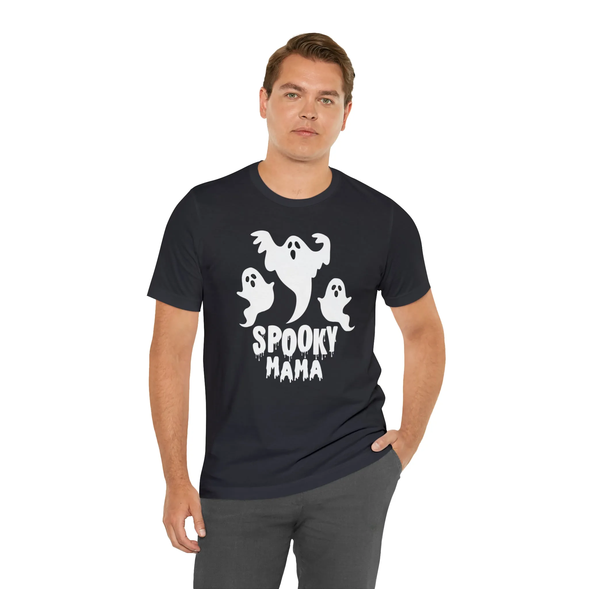 Three Scary Ghosts Halloween Boo T-Shirt | Spooky Ghost Mama Tee |  Bella Canvas 3001Unisex | Short Sleeve Tshirt