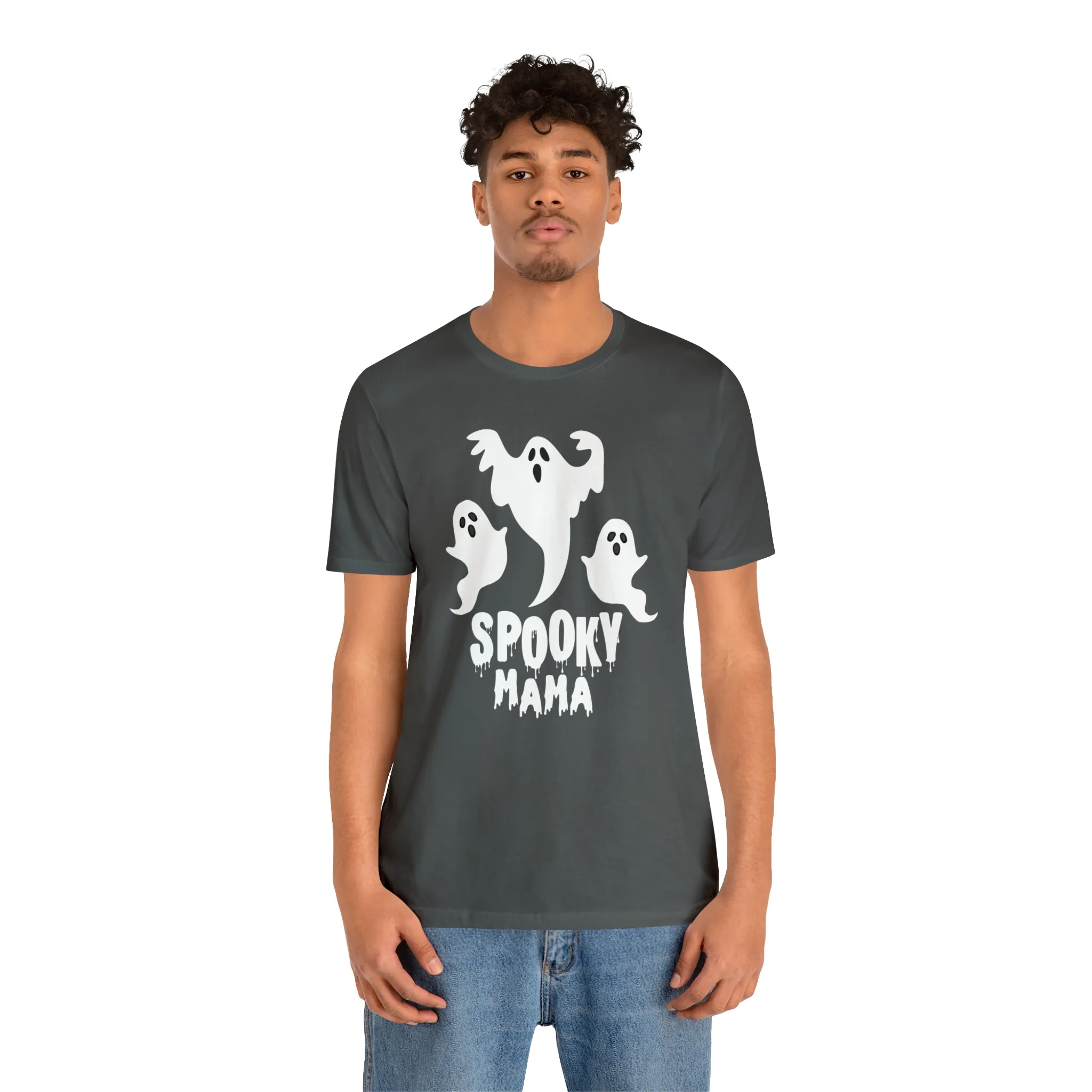 Three Scary Ghosts Halloween Boo T-Shirt | Spooky Ghost Mama Tee |  Bella Canvas 3001Unisex | Short Sleeve Tshirt