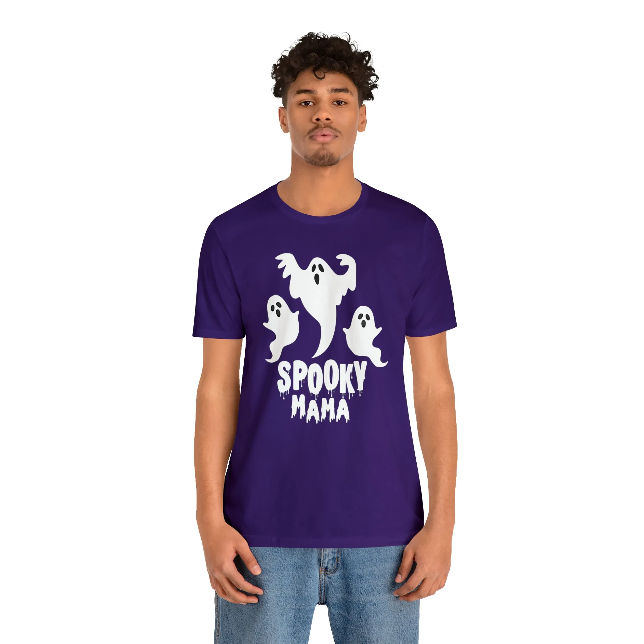 Three Scary Ghosts Halloween Boo T-Shirt | Spooky Ghost Mama Tee |  Bella Canvas 3001Unisex | Short Sleeve Tshirt