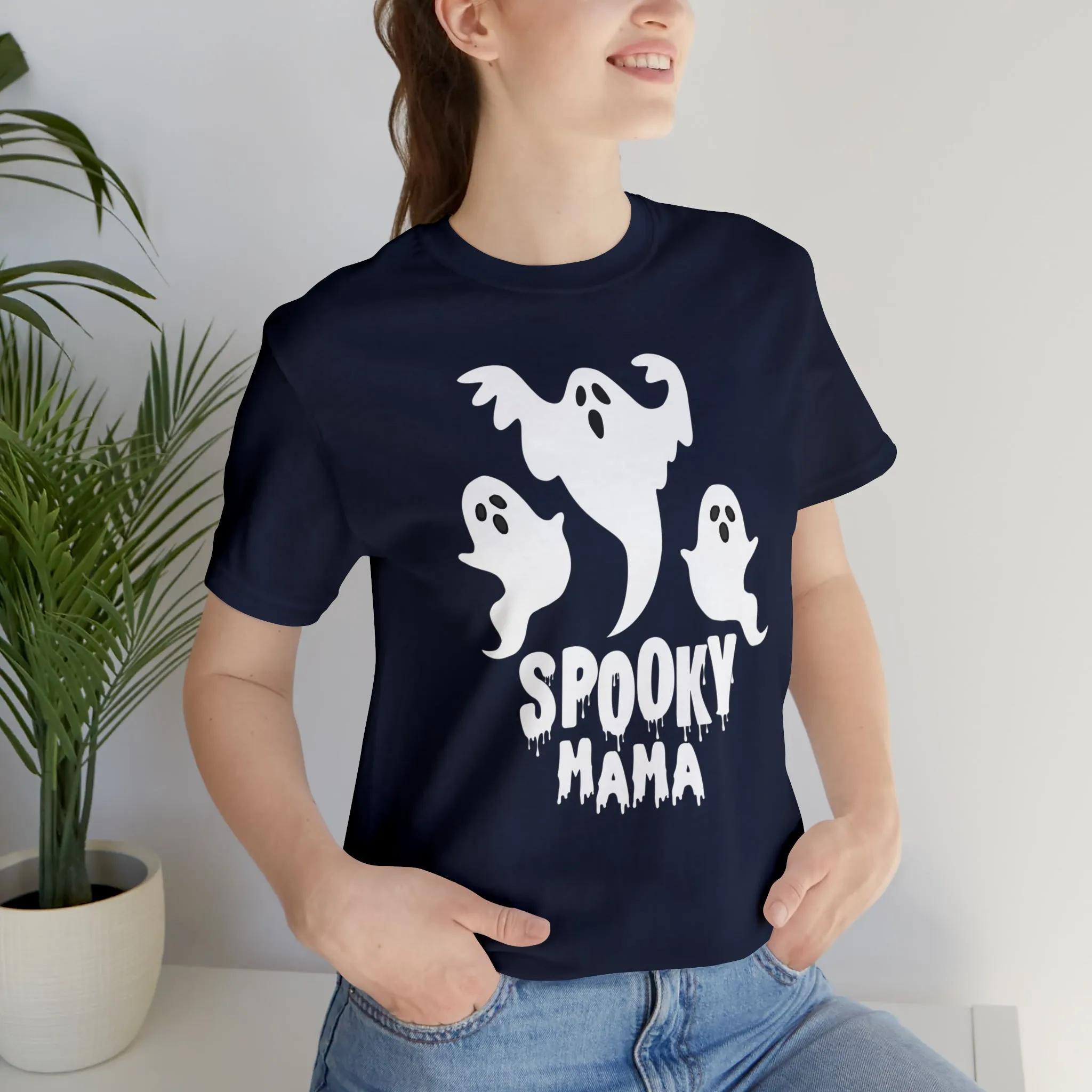 Three Scary Ghosts Halloween Boo T-Shirt | Spooky Ghost Mama Tee |  Bella Canvas 3001Unisex | Short Sleeve Tshirt