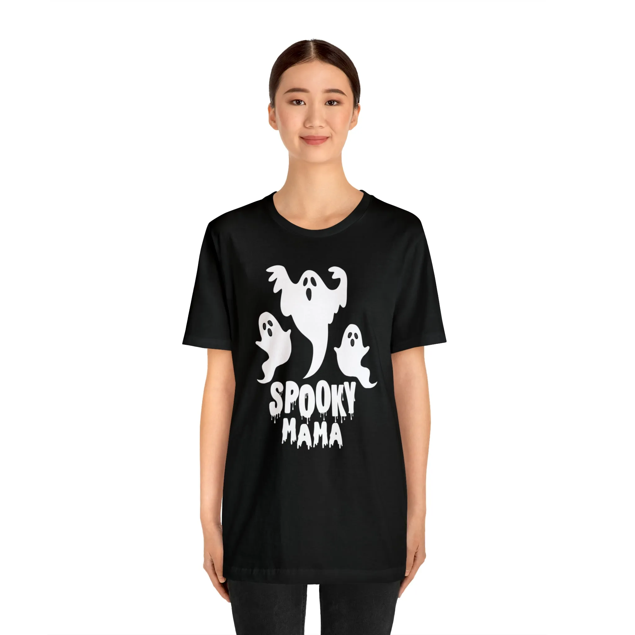 Three Scary Ghosts Halloween Boo T-Shirt | Spooky Ghost Mama Tee |  Bella Canvas 3001Unisex | Short Sleeve Tshirt